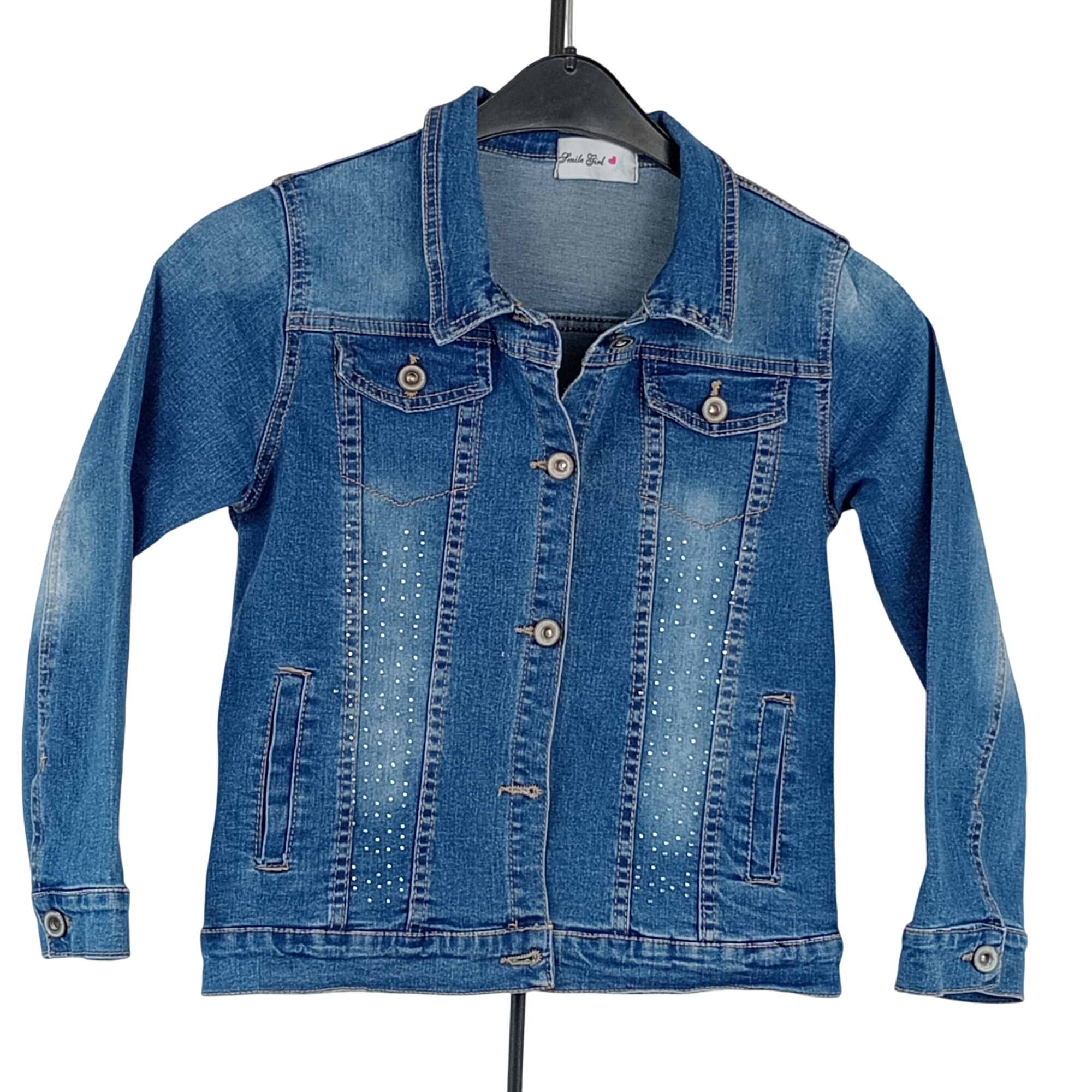 Veste en jean fille de la marque Smile Girl manches longues de couleur bleu taille 164 cm (14 ans) - Photo 0