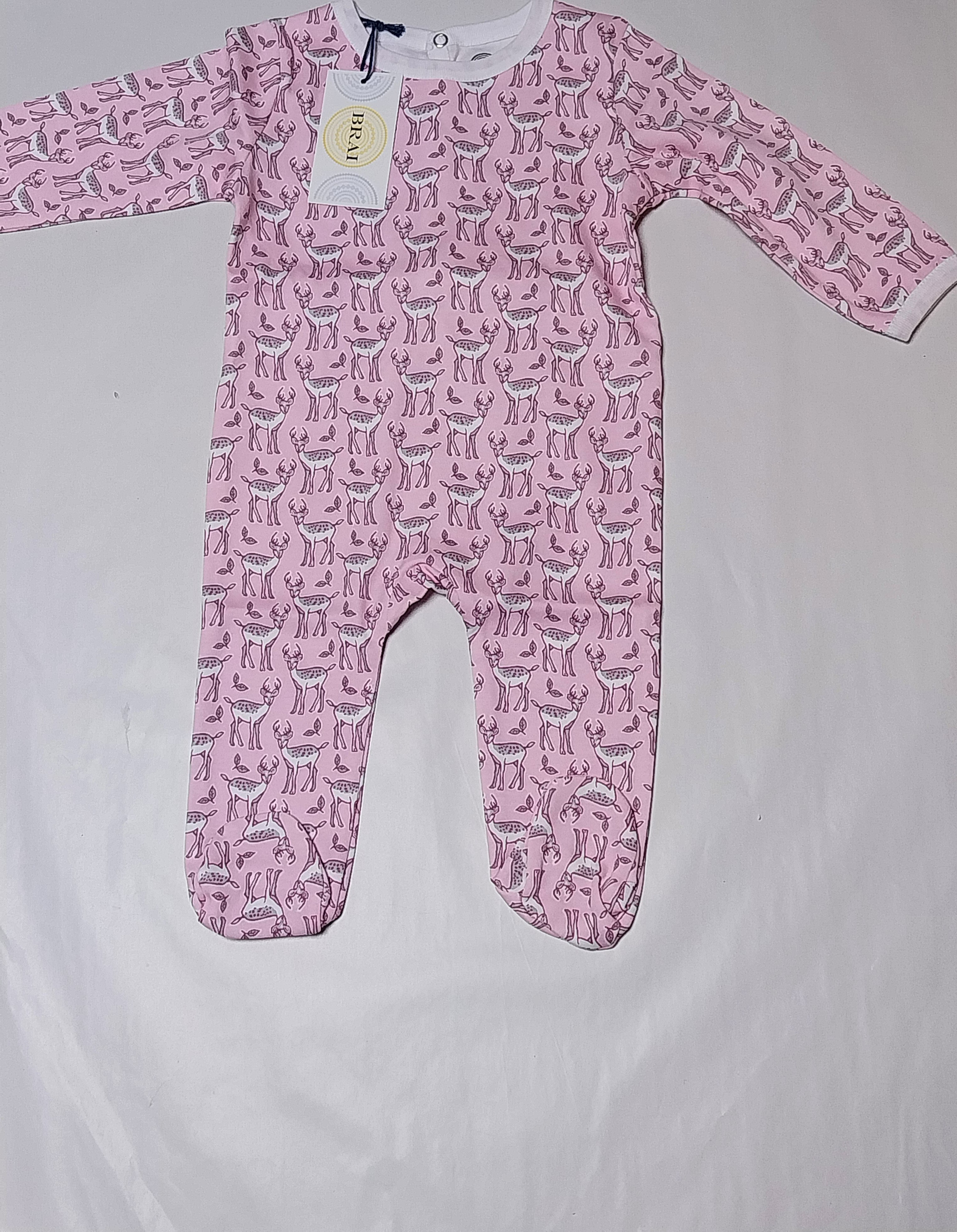 Pyjama fille 3m-6mois avec des motif de cerf - Photo 0