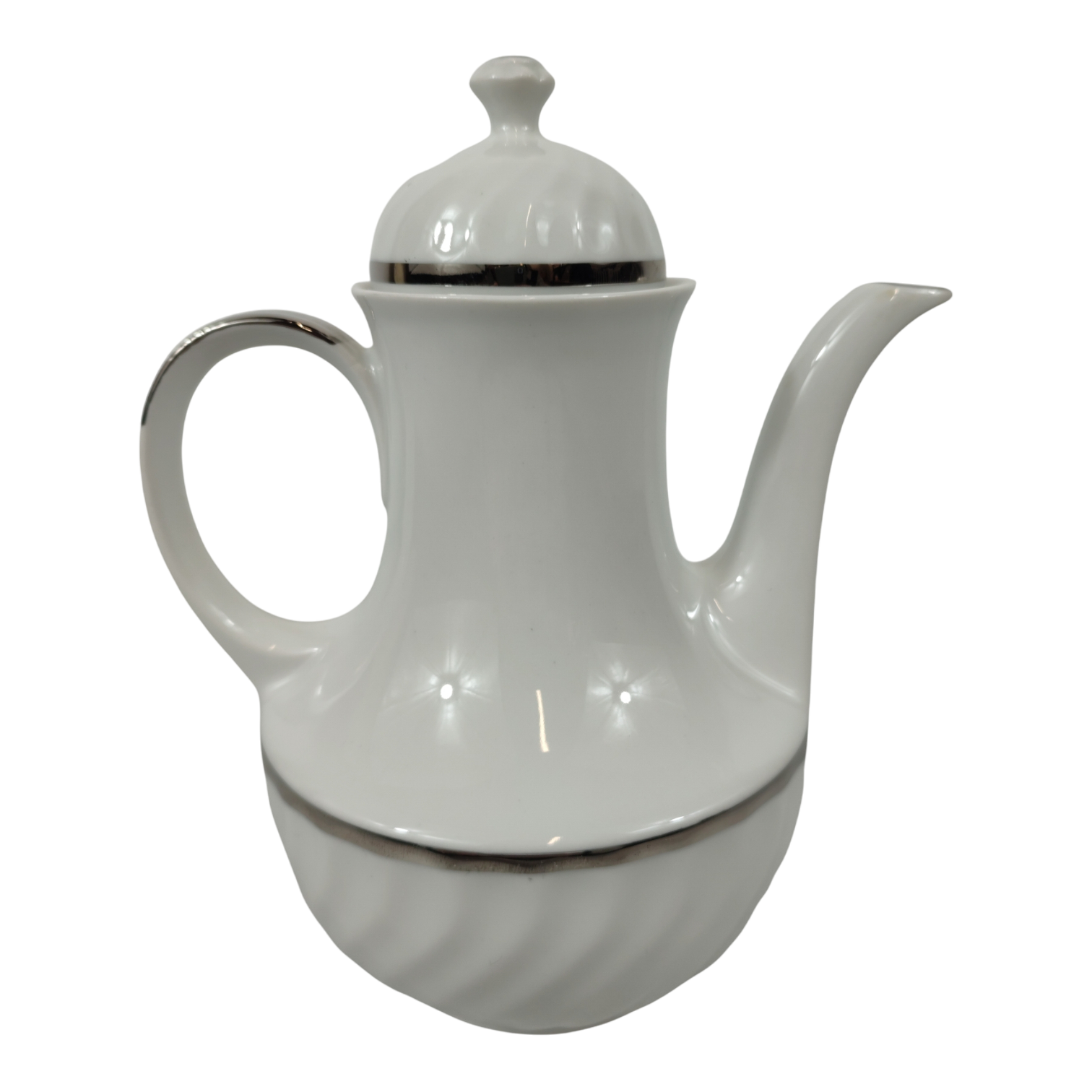 Verseuse / Théière Pillivuyt France Porcelaine blanche à décor arbres... Floral,Végétal - Vendu