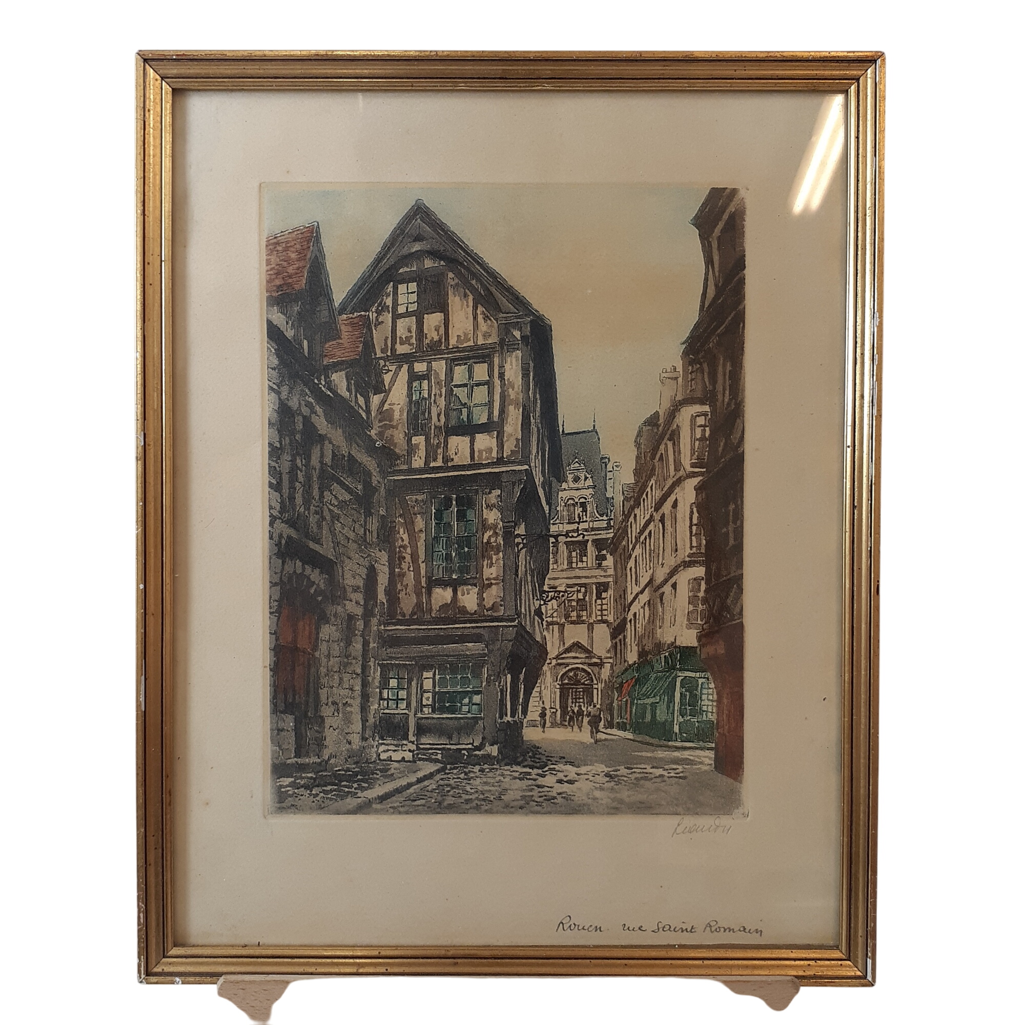 Acheter Lithographie signée - Rouen rue Saint Romain Très bon état - 19,00 € Lithographie signée - Rouen rue Saint Romain Très bon état - reconditionné disponible sur Label Emmaüs