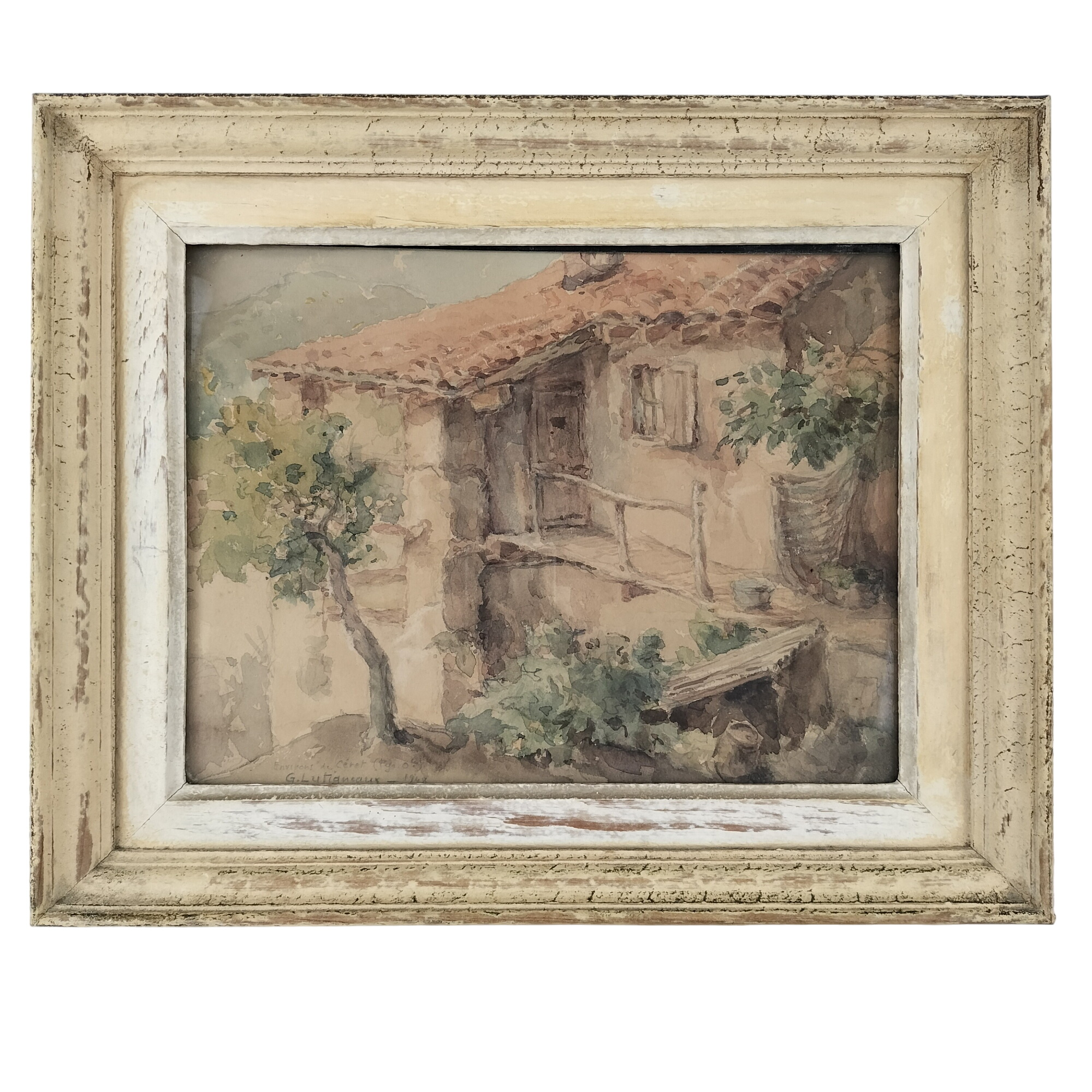 Aquarelle ancienne signée G. Lutignaux – 1948 - Photo 0