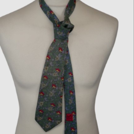 Hermès - Cravate en soie homme -vintage à motifs fleuris - Photo 1