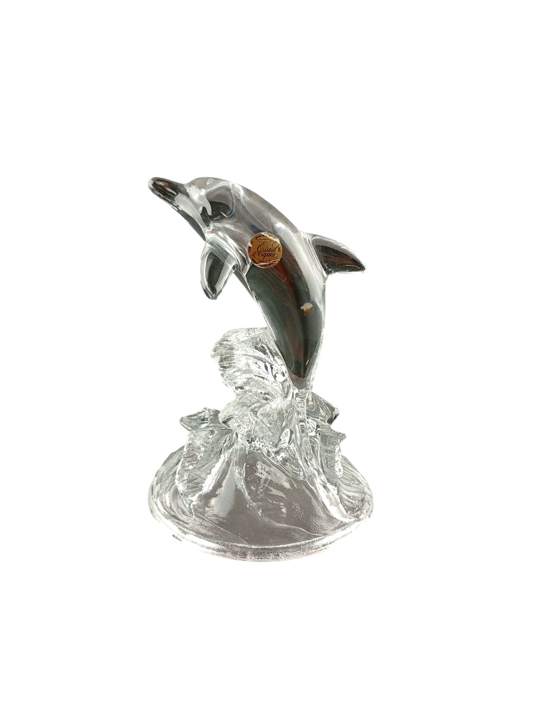 Joli figurine dauphin de marque cristal d'Arques en cristal - Photo 0
