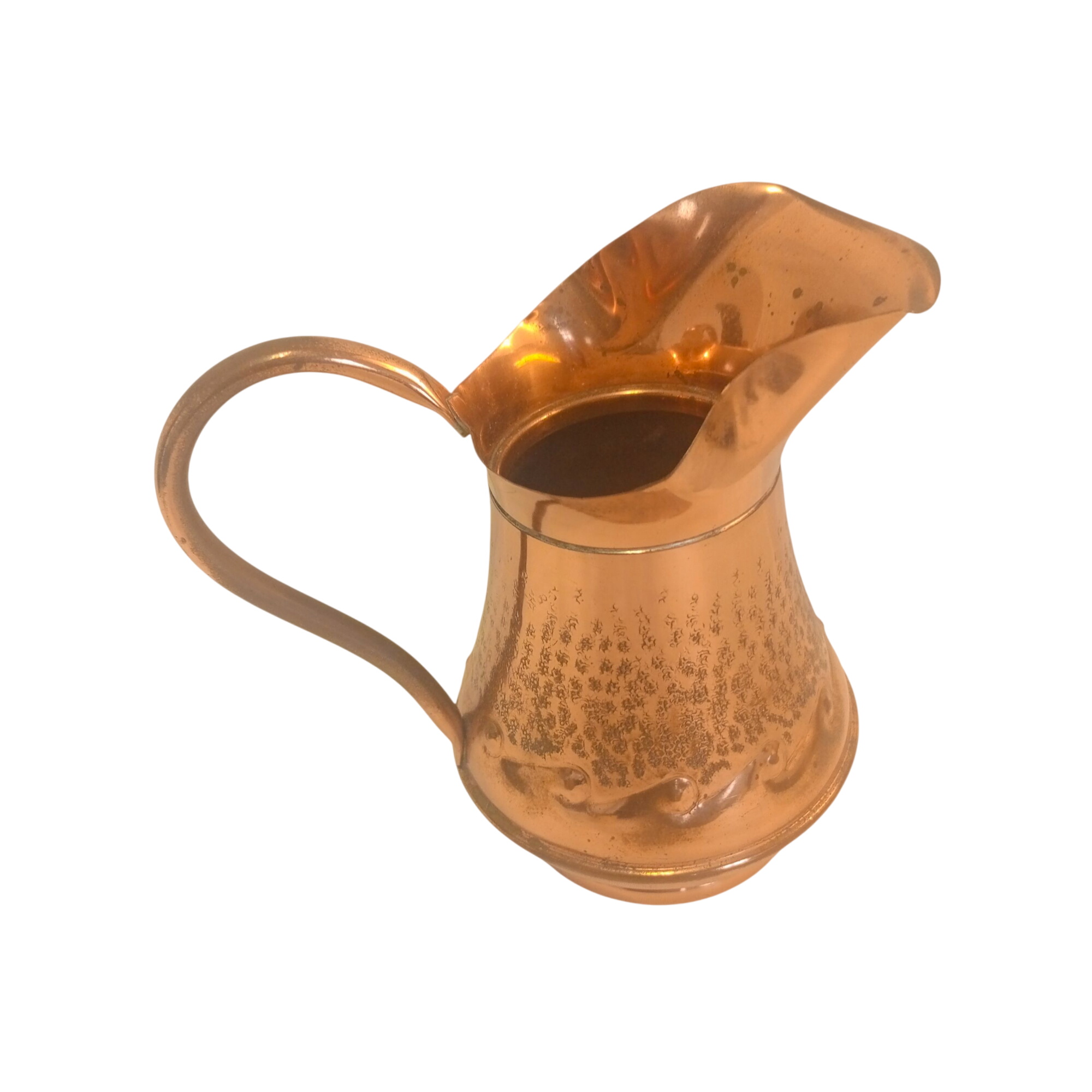 Ancien pichet en cuivre martelé - Photo 0