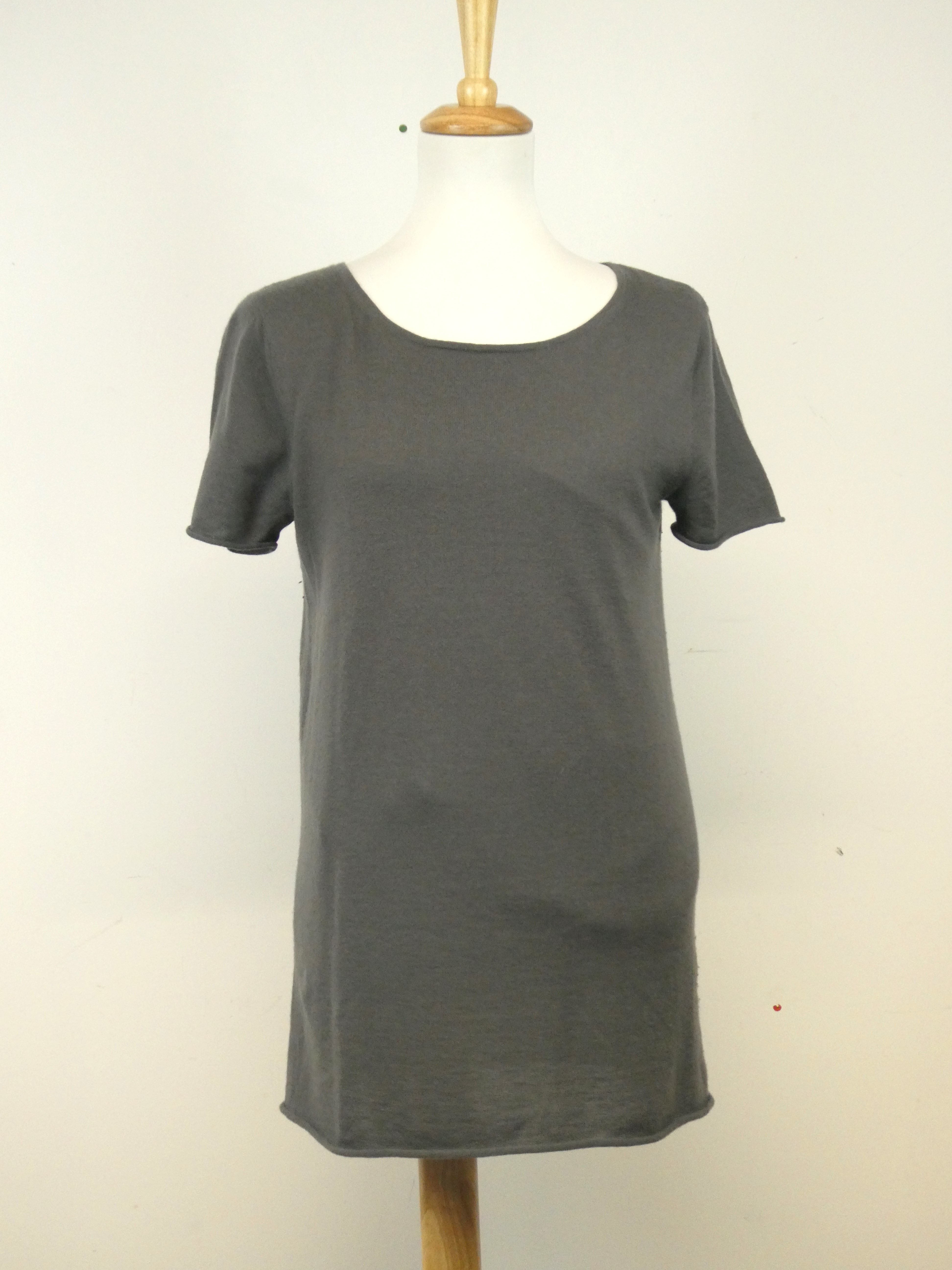 Donna Karan DKNY pull fin en cachemire manches courtes encolure bateau - Taille L - Photo 2