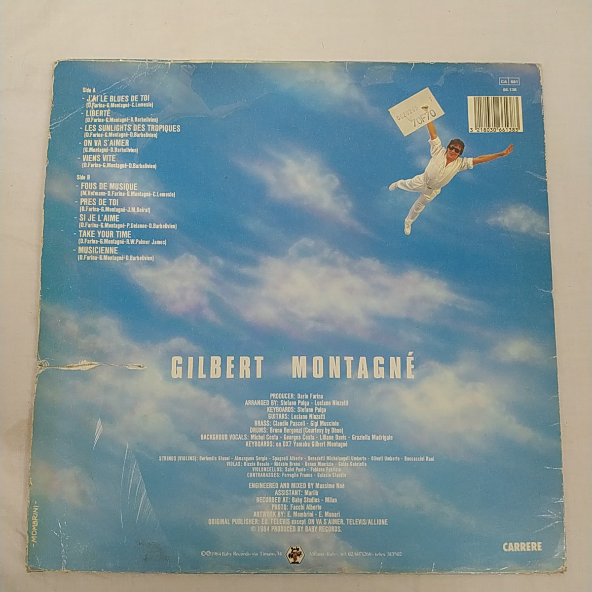 Vinyle 33 tours de Gilbert Montagné - Liberté Bon état - Vue 2 - 