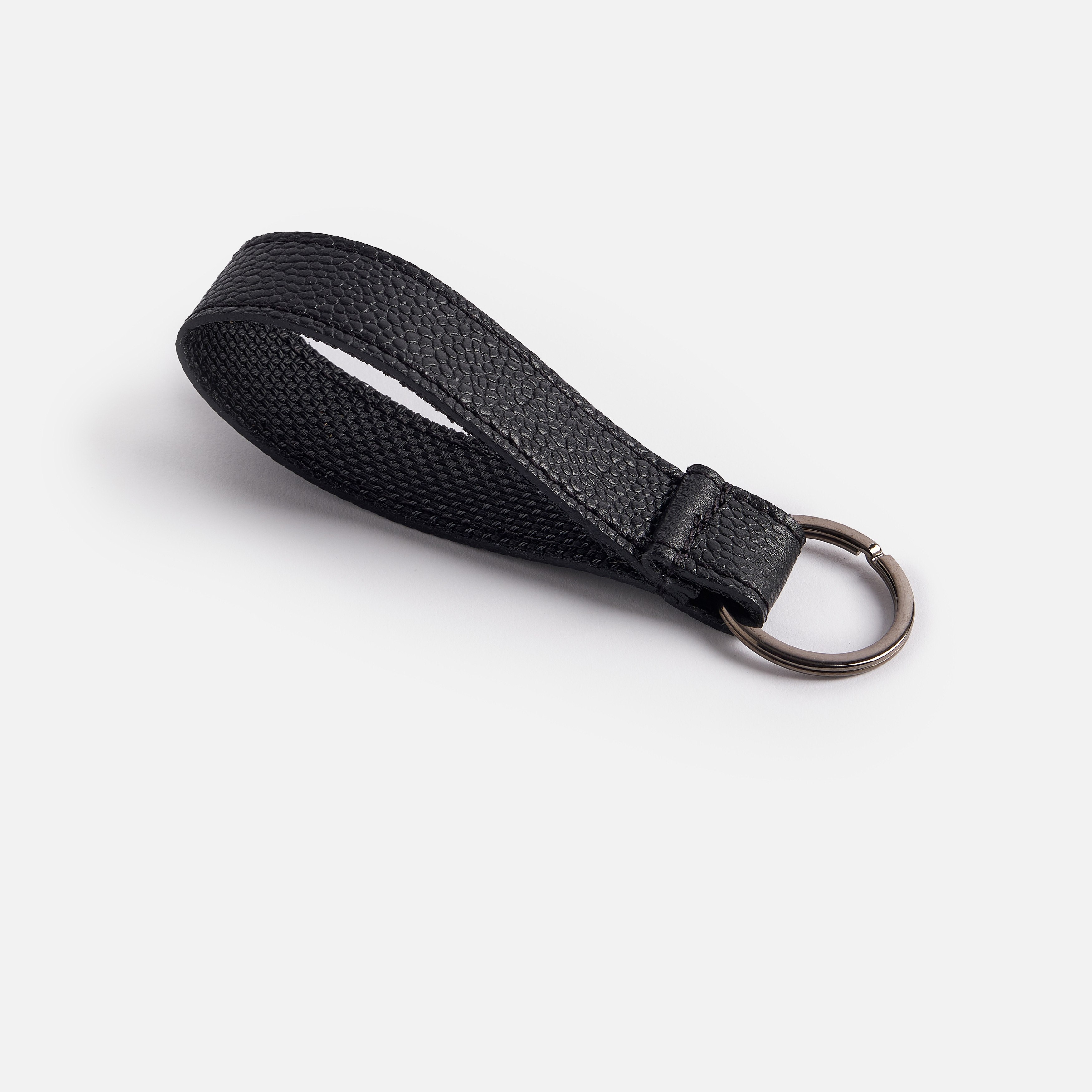 PORTE-CLÉ DRAGONNE - CUIR GRAINÉ NOIR  - Vue 2 - 