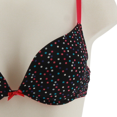 Souitien gorge noir et rose imprimé à pois multicolores avec armatures - Woman Code - 90C - Photo 3