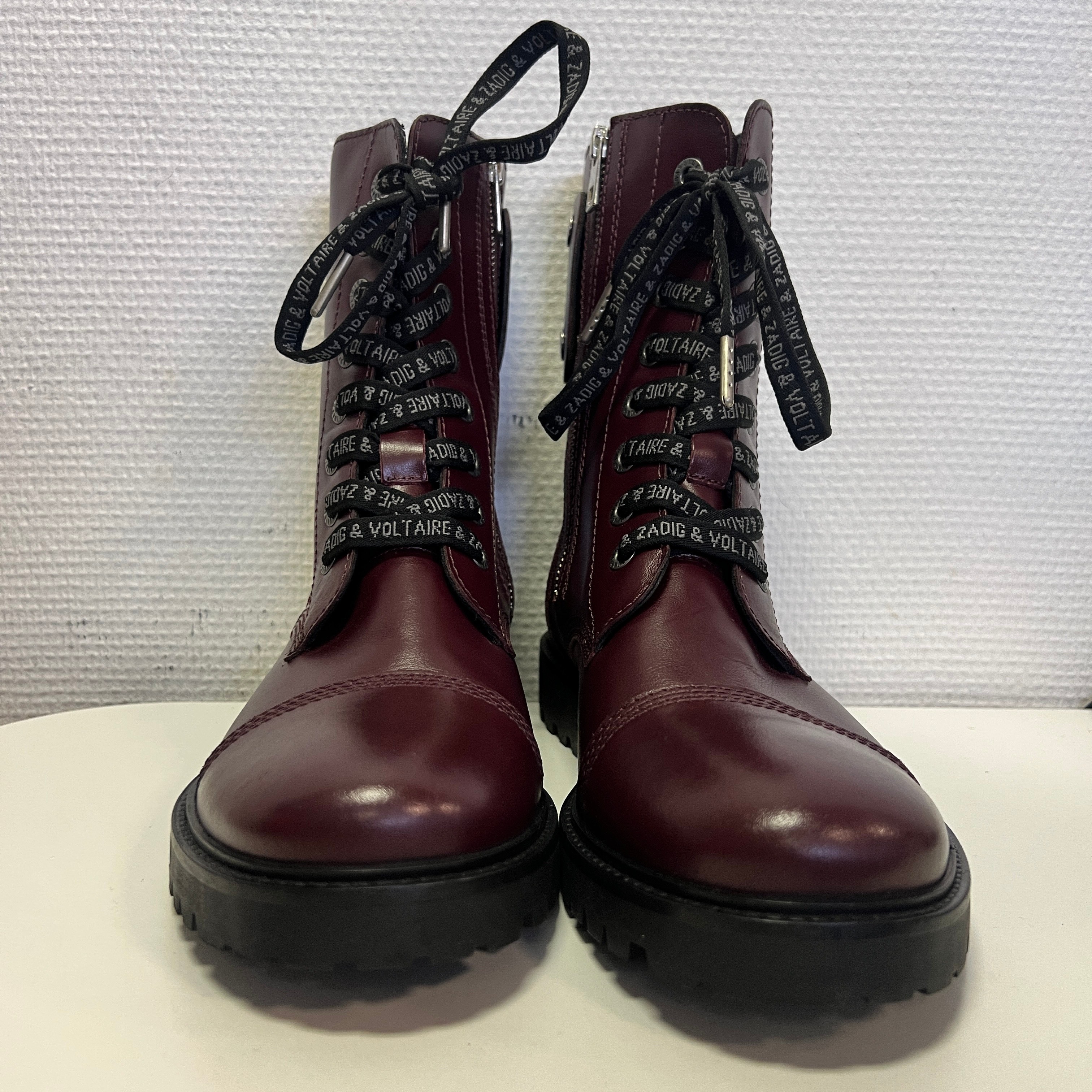 Zadig&Voltaire - Bottes - Cuir bordeaux - Taille 41  - Vue 4 - 