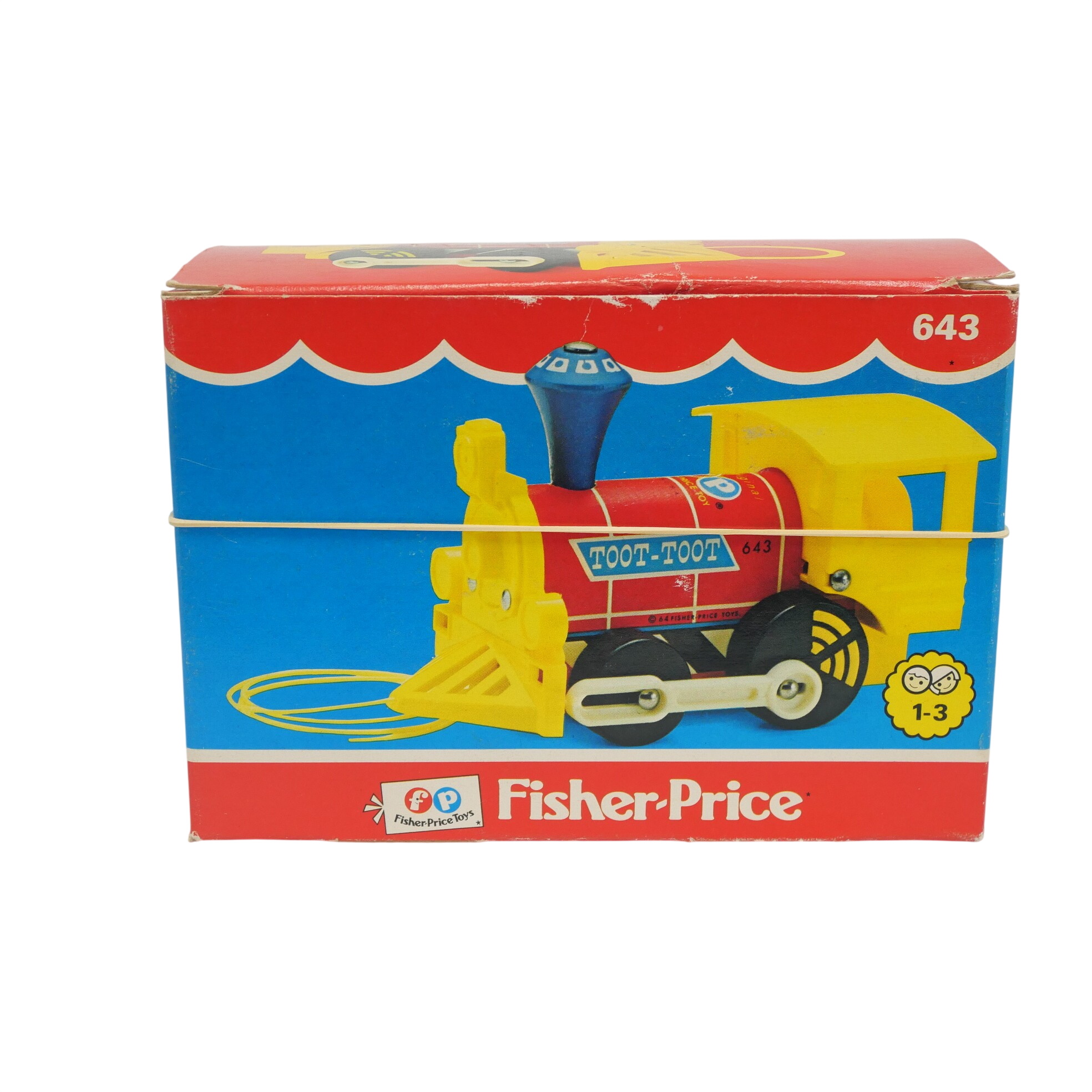 Locomotive Toot-Toot -Fisher Price n°643 - année 1964 Bon état -  reconditionné disponible sur Label Emmaüs