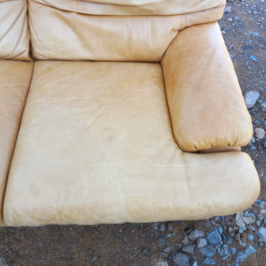 Canapé 3 Places en Cuir Design Gérard Guermonprez - État correct - Photo 7