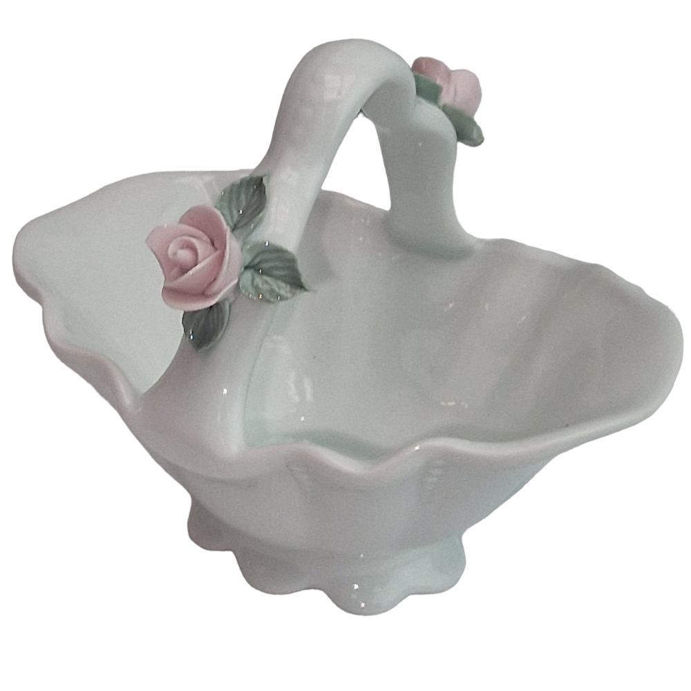 ANCIEN VIDE POCHE panier en porcelaine de limoges vintage EUR 18,00