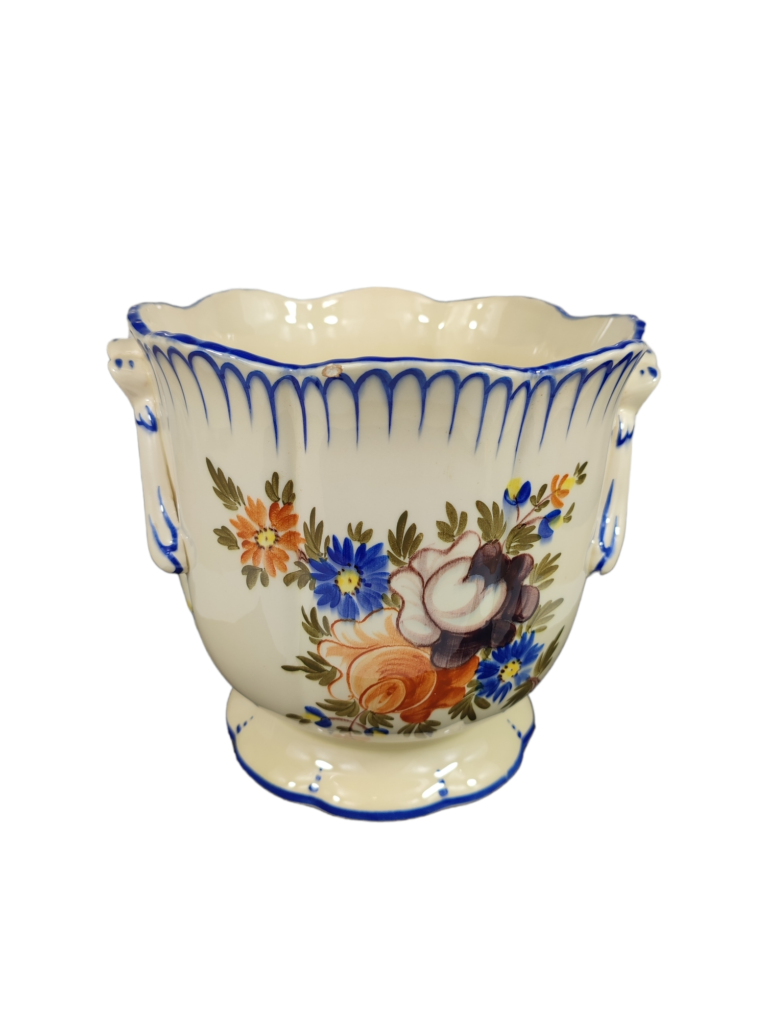 Vase décor poisson vintage vallauris signé - Décoration