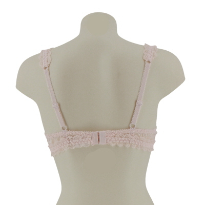 Soutien-gorge push-up en dentelle rose - oeko-tex - 95D - Photo 3