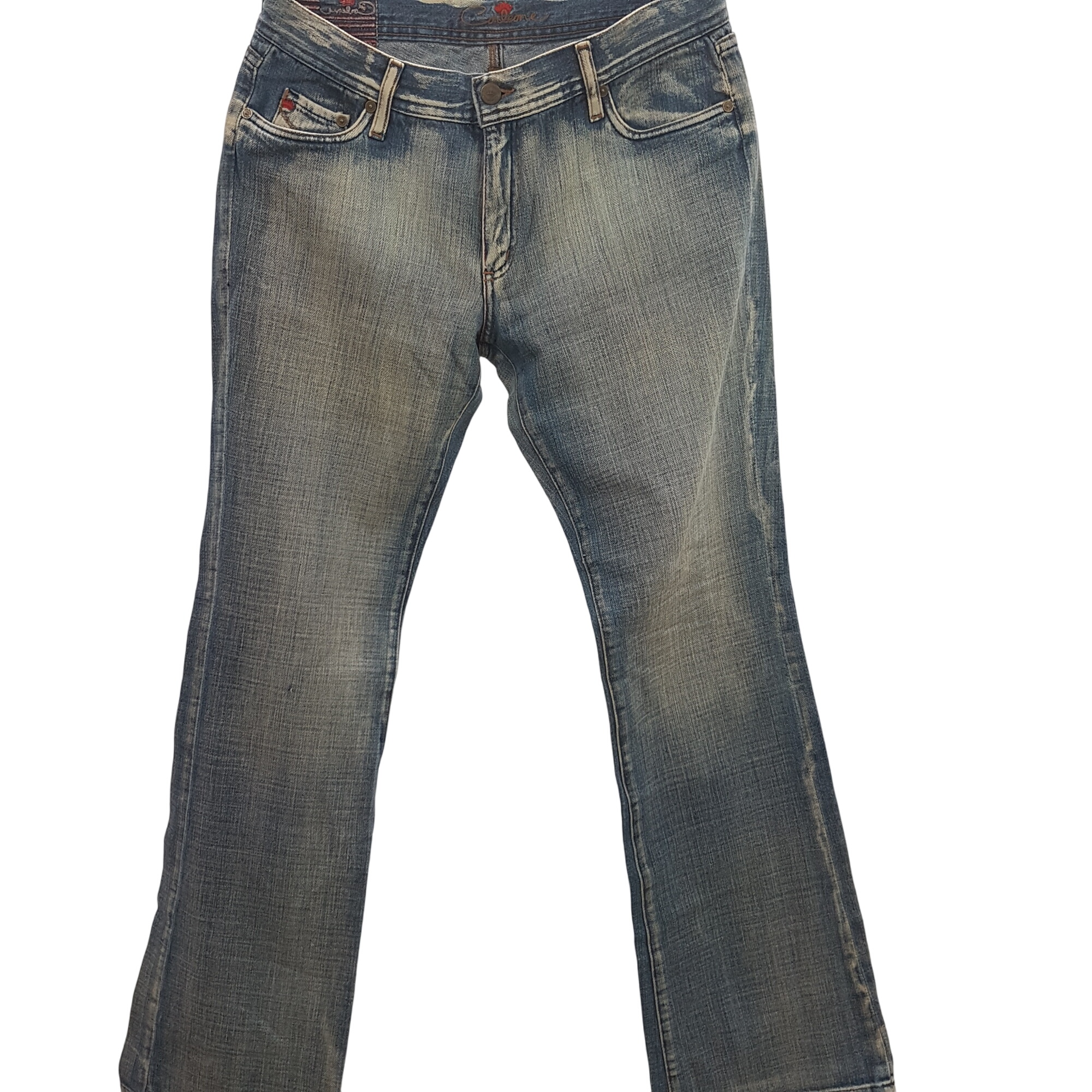Jean taille basse bleu très délavé - CORLEONE - Taille 32 Très bon état -  reconditionné disponible sur Label Emmaüs