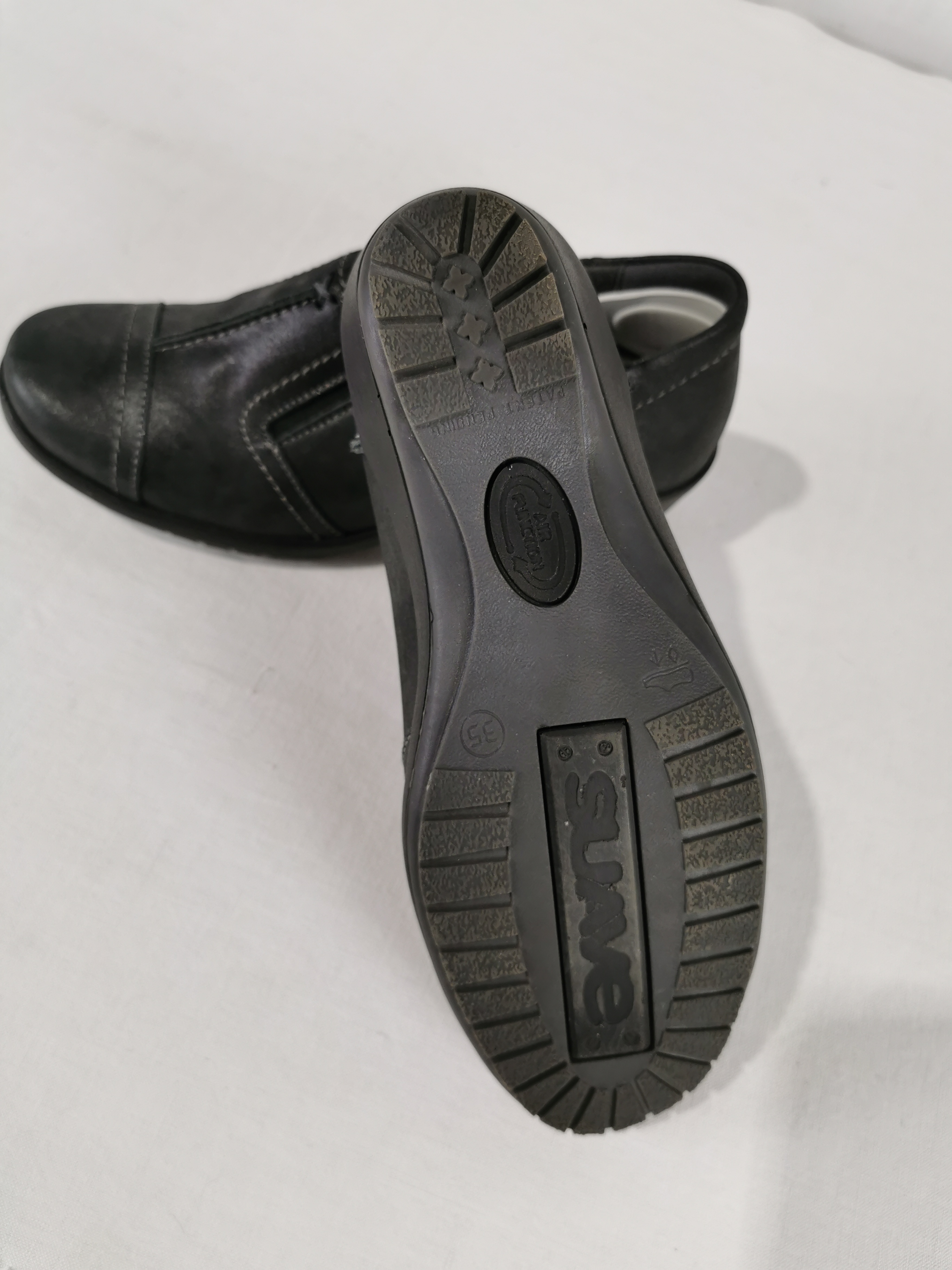 Mocassins cuir gris femme - Suave taille 35  Très bon état - Vue 8 - 