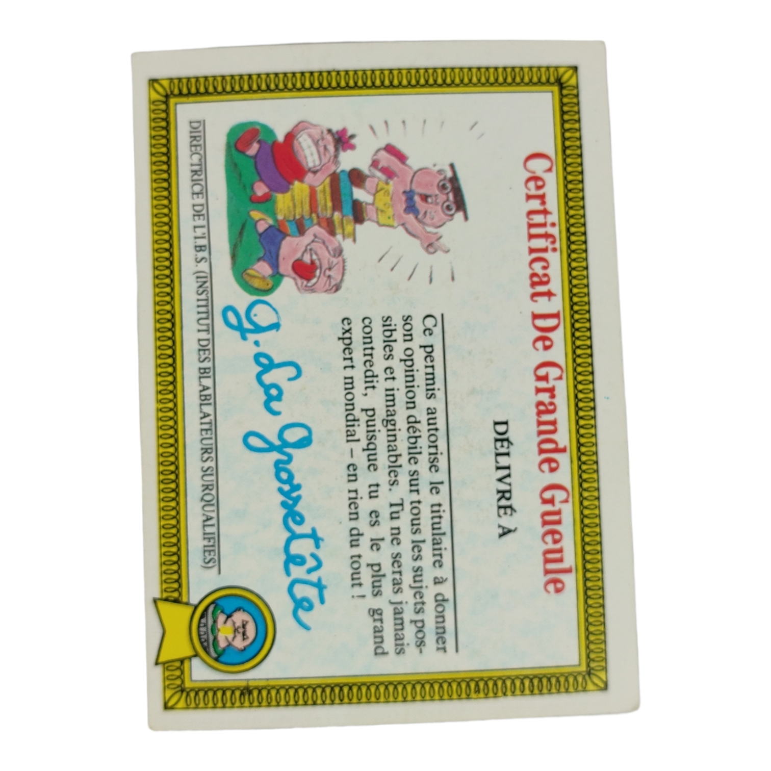 Carte Les Crados n°326 - Baby Lise