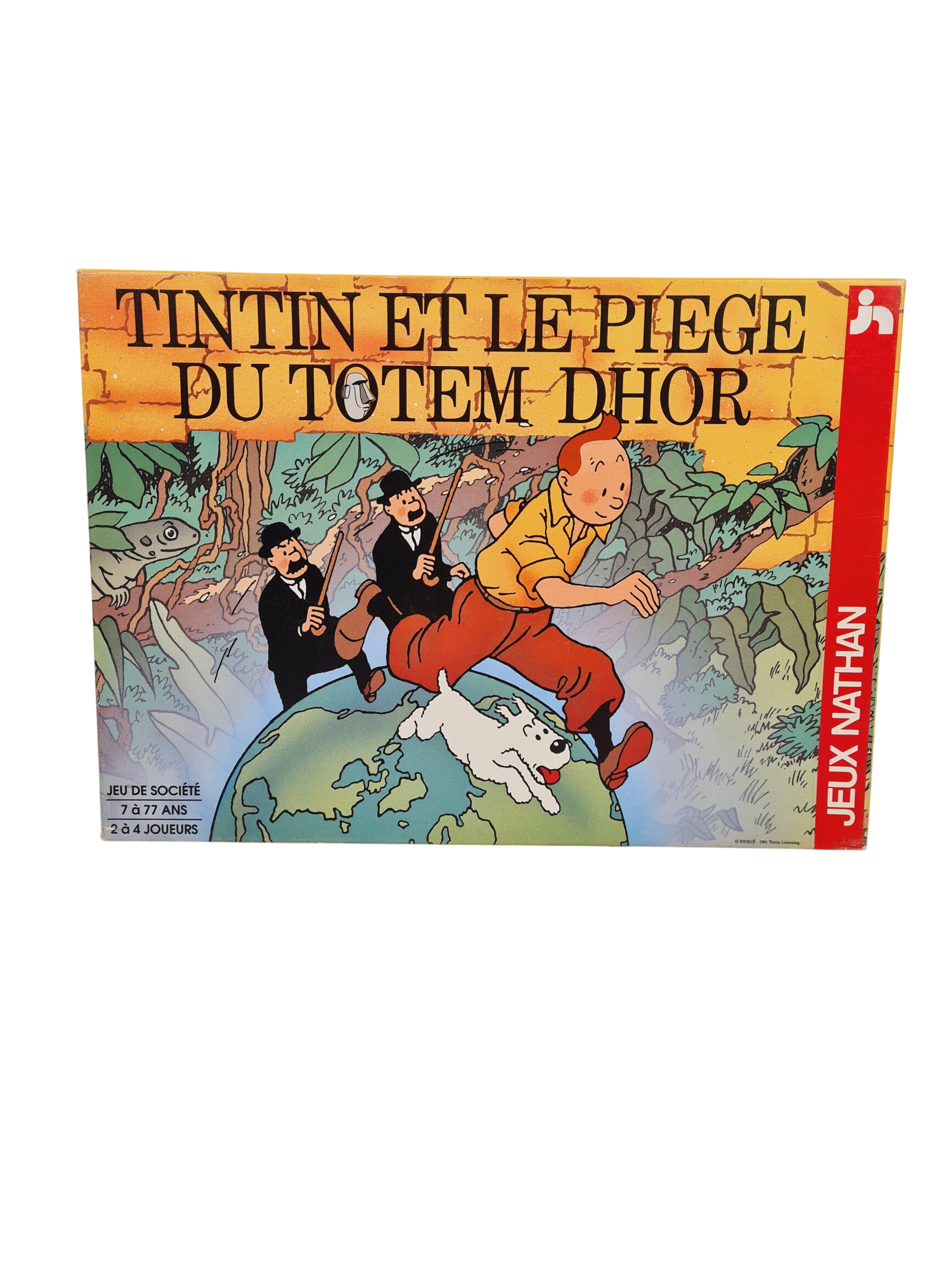 Jeu de parcours - Tintin et le piège du totem Dhor - Nathan - 1992 - Dès 7 ans  -  reconditionné disponible sur Label Emmaüs