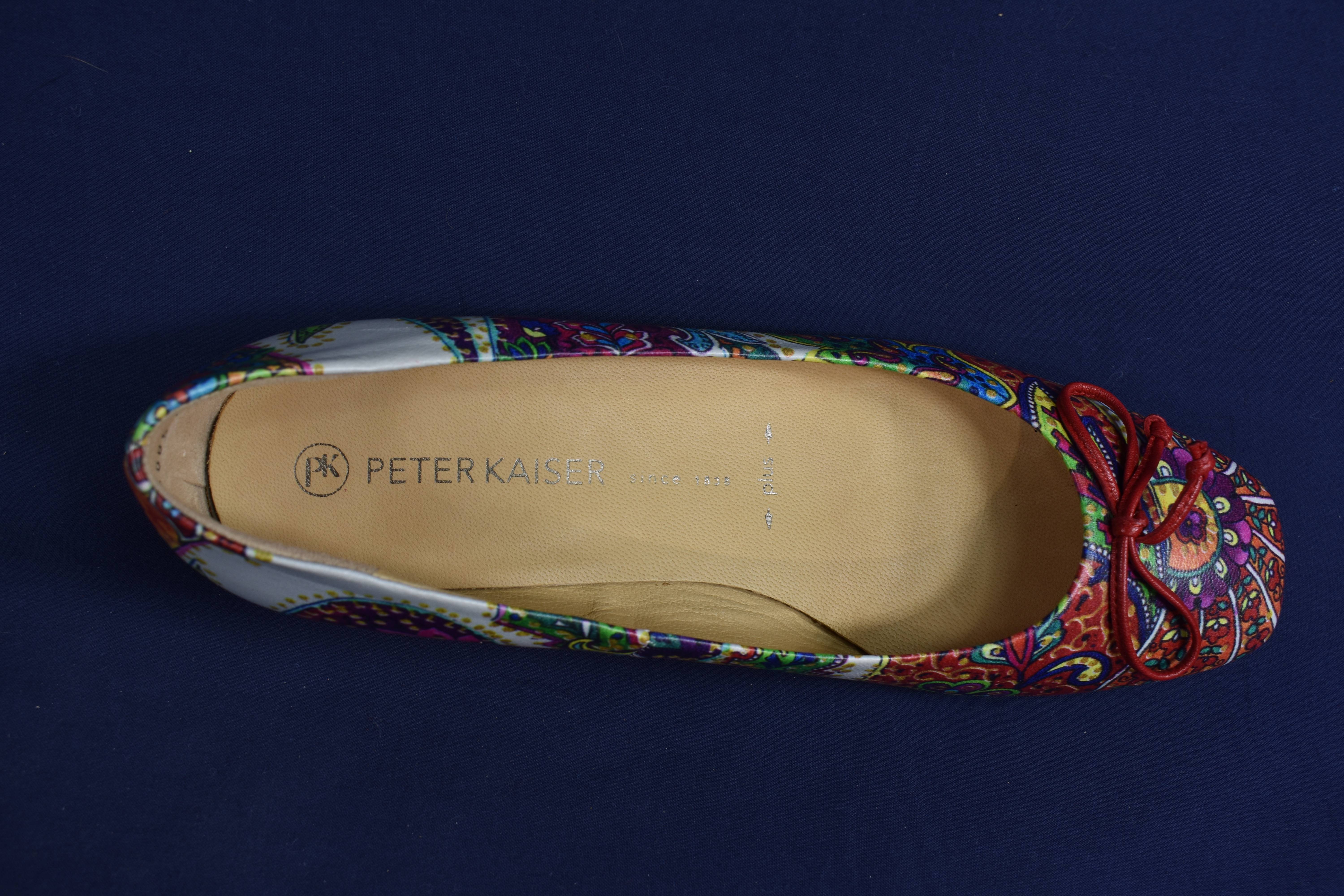 Ballerines cuir, motif floral multicolore, Peter Kaiser, talon 3 cm, taille' 5 ( 38 ). - Photo 6