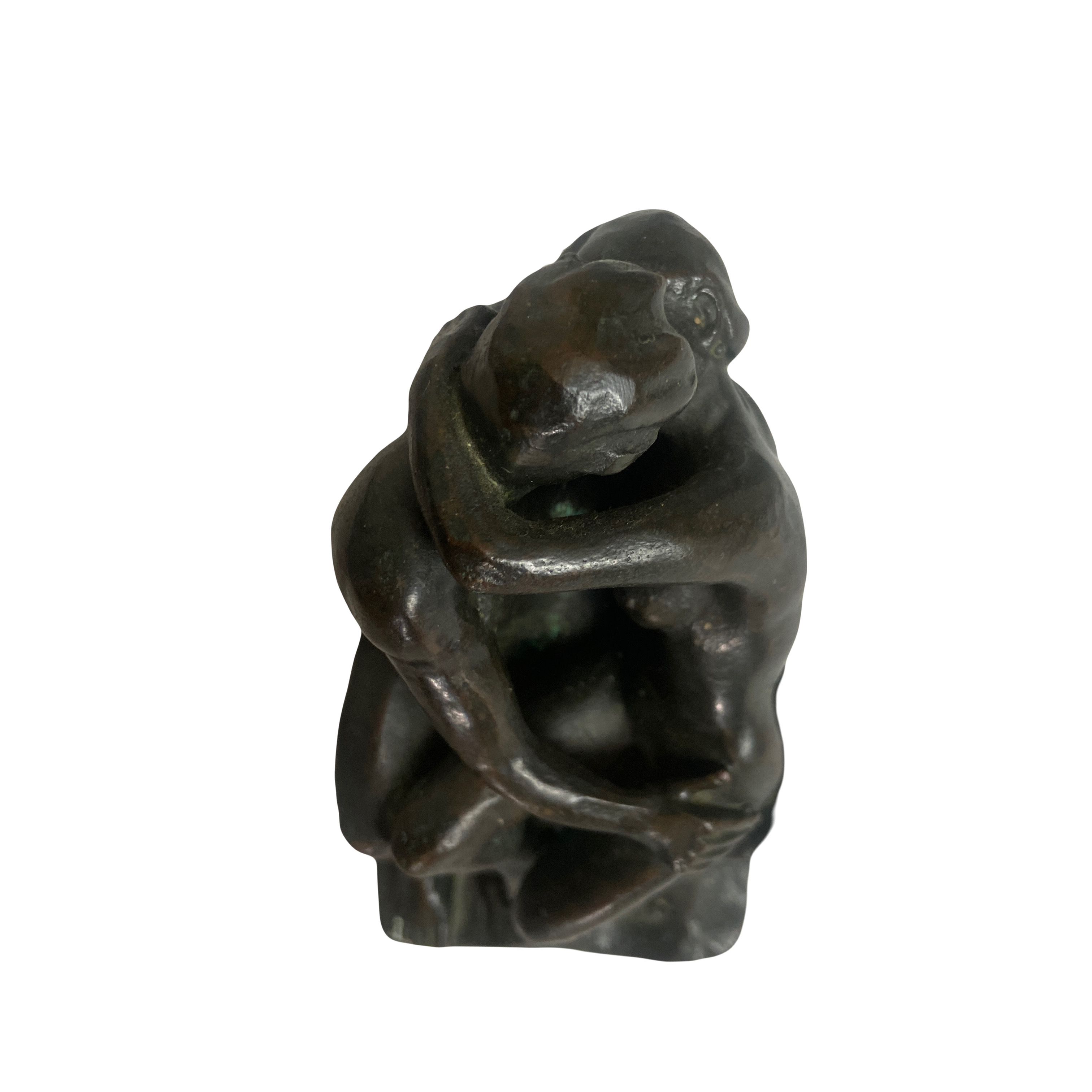 Réplique Miniature Statue "Le Baiser" de Auguste Rodin en Bronze Véritable - Très bon état - Photo 3