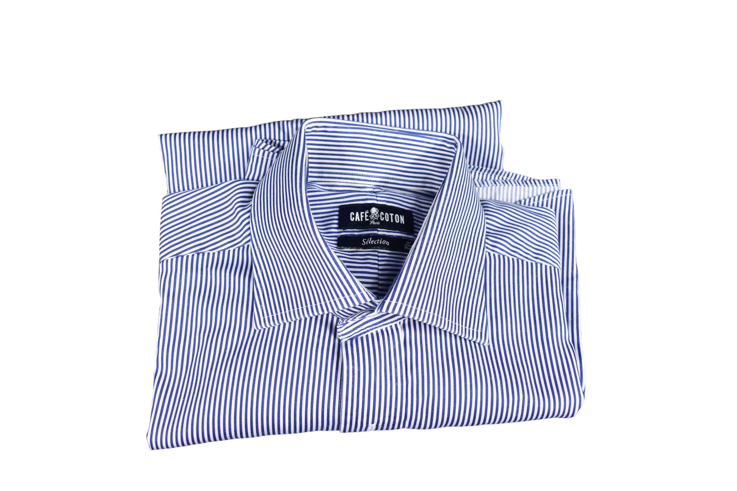 Acheter Chemise homme à rayures bleu-marine et blanc, coupe cintrée de marque " Café Coton ", taille 38. - 18,00 € Chemise homme à rayures bleu-marine et blanc, coupe cintrée de marque " Café Coton ", taille 38. - reconditionné disponible sur Label Emmaüs