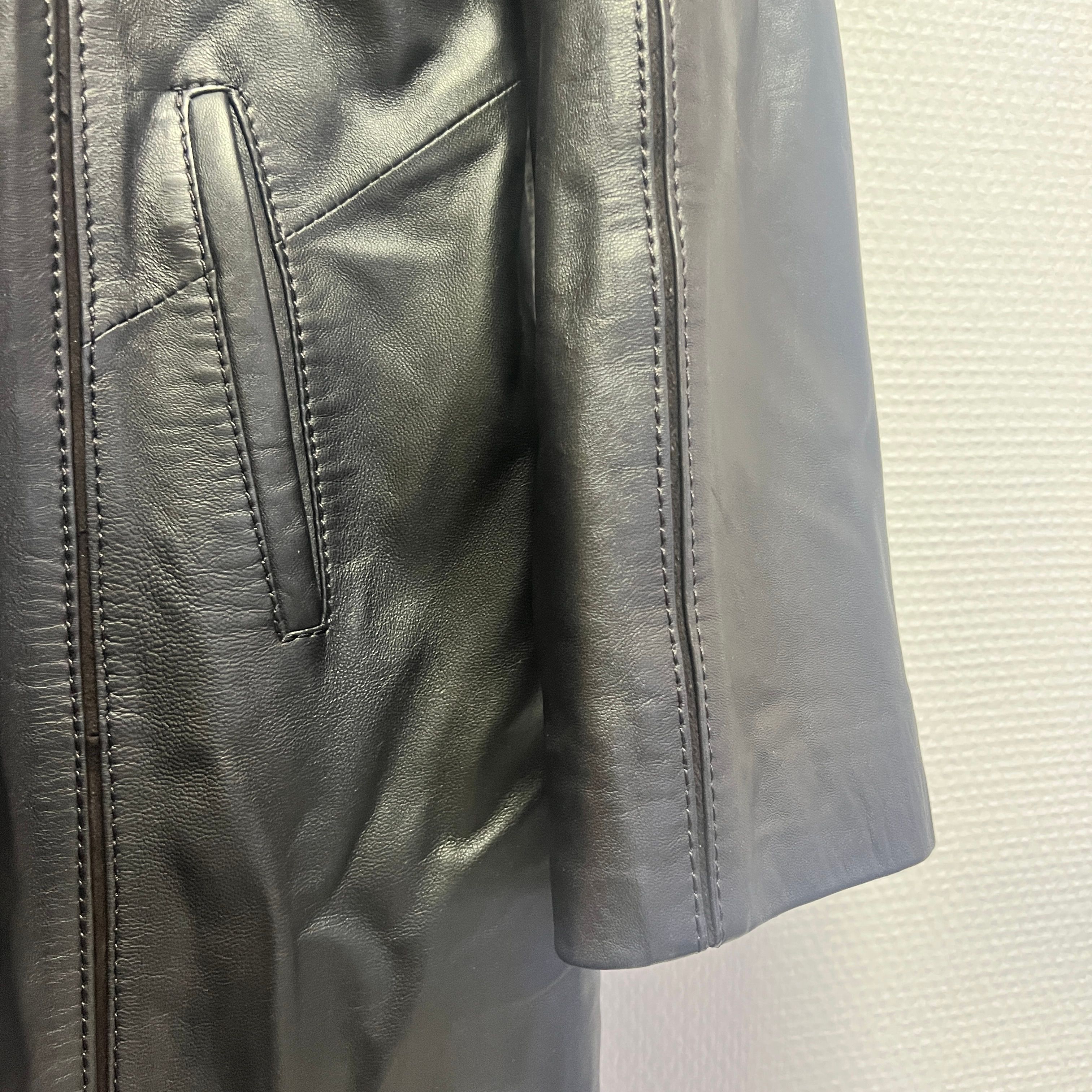 Voir photo 4 de Forestland - Veste longue vintage - Cuir noir - Femme - Taille L Forestland - Veste longue vintage - Cuir noir - Femme - Taille L Très bon état - Vue 4 -