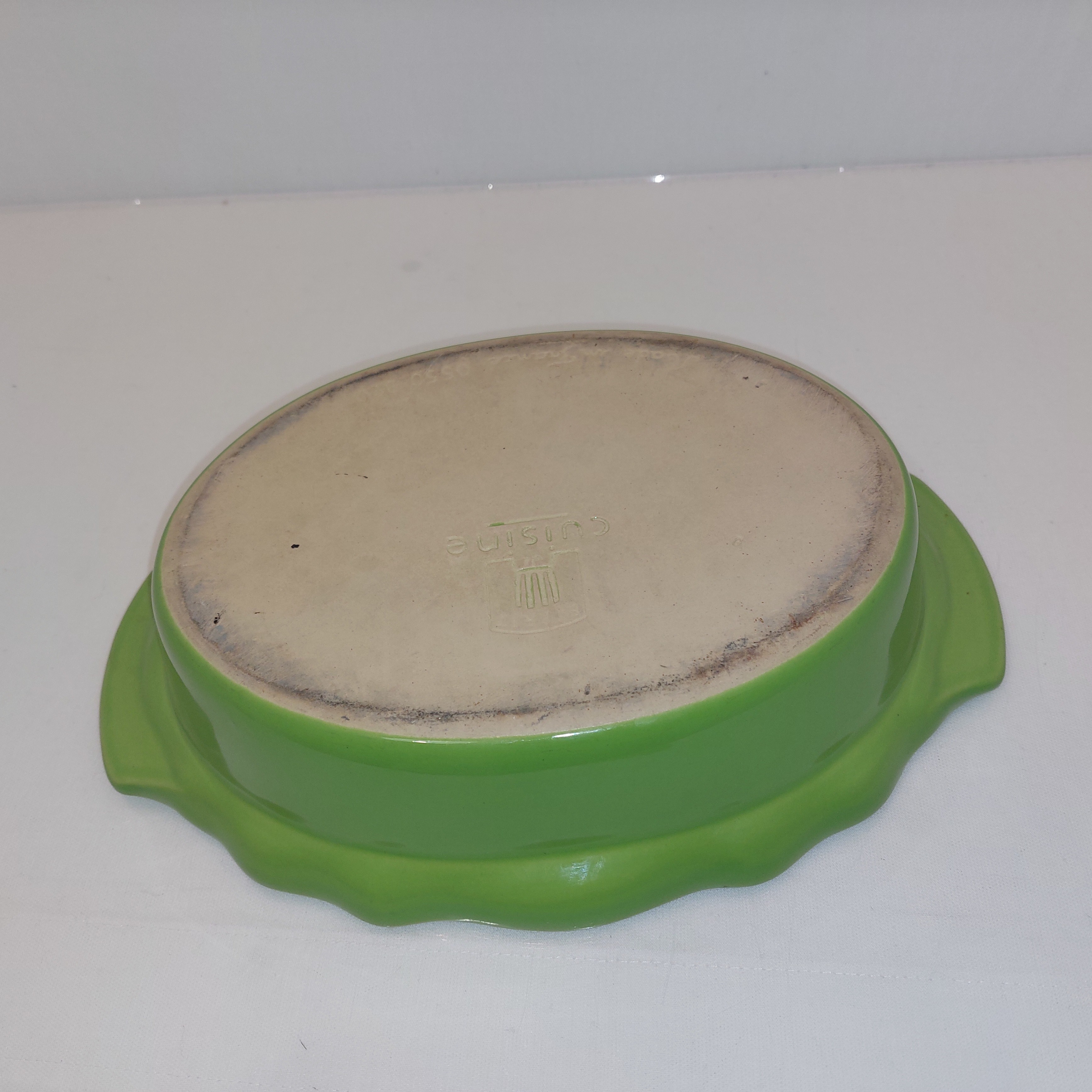 Plat four céramique vert anis " Esprit de cuisine" - Très bon état - Photo 3