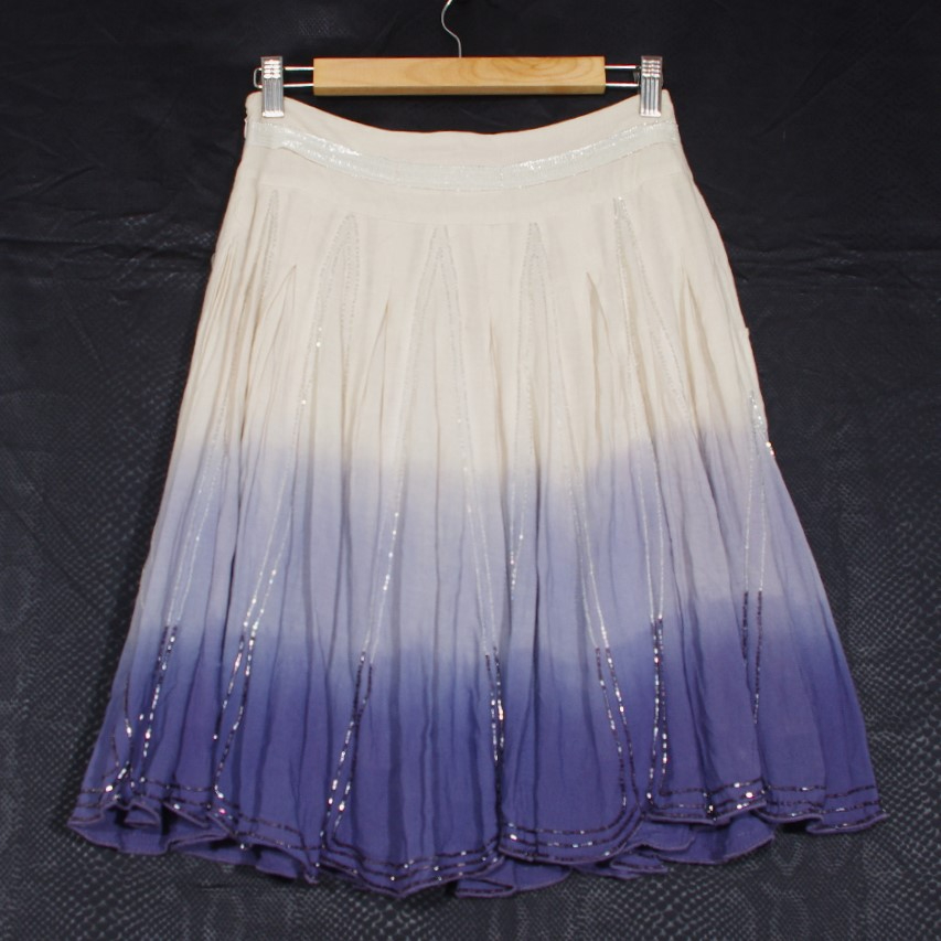 ✨ Jupe R867 neuve T36- Dégradé Écru & Bleu ✨Élégance d’Été - Photo 4