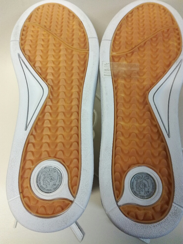 Basquettes montantes Diesel "Diamond" - blanches - cuir T41 Très bon état - Vue 7 - 