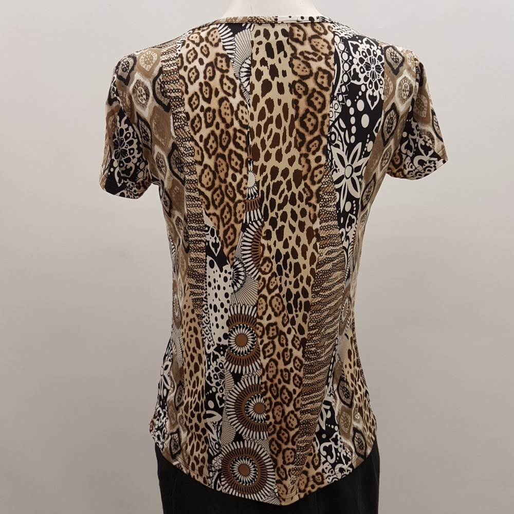 Top marron imprimé ethnique et animal - ARMAND THIERY - taille 2 - Photo 2