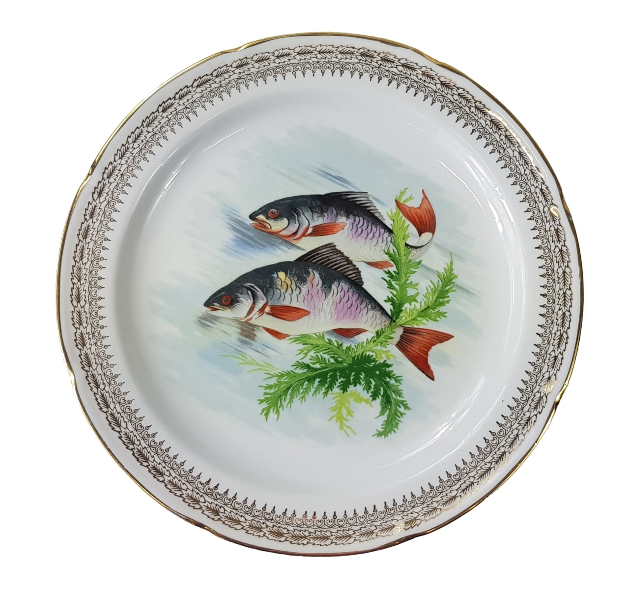 Lot De 6 Assiettes Poisson En Porcelaine Bing & Grondahl Denmark – Années 70, Parfait état