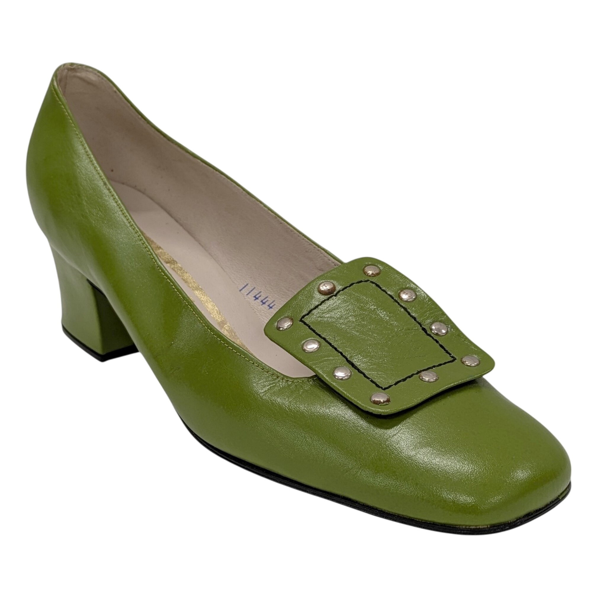 Chaussures Escarpins Modaline P 38½/39 en cuir vert chartreuse Vintage 70's - Photo 0