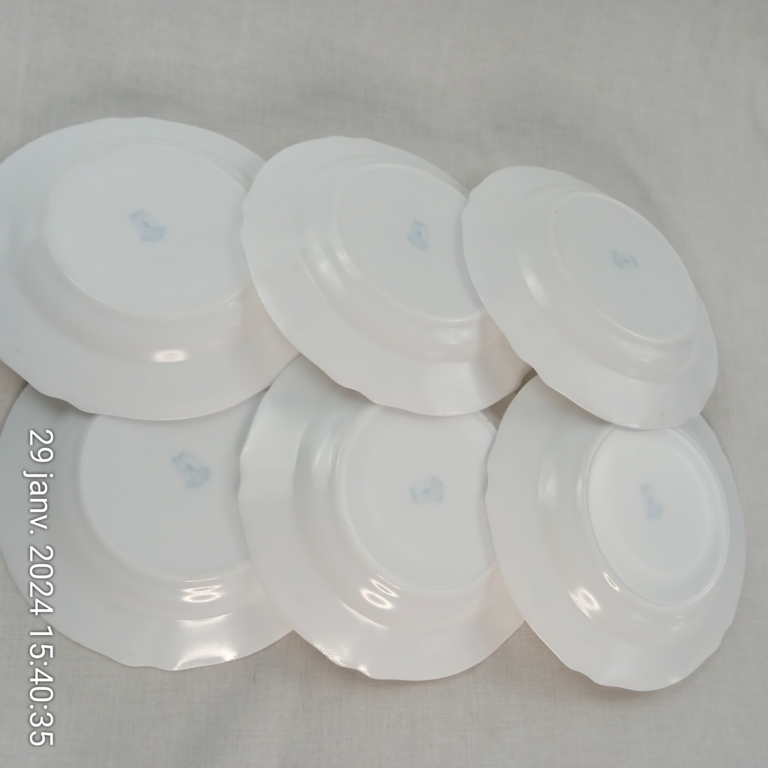 Lot De 6 Assiettes Creuses Arcopal Victoria - Modèle Vintage Fleuri, Occasion Bon état