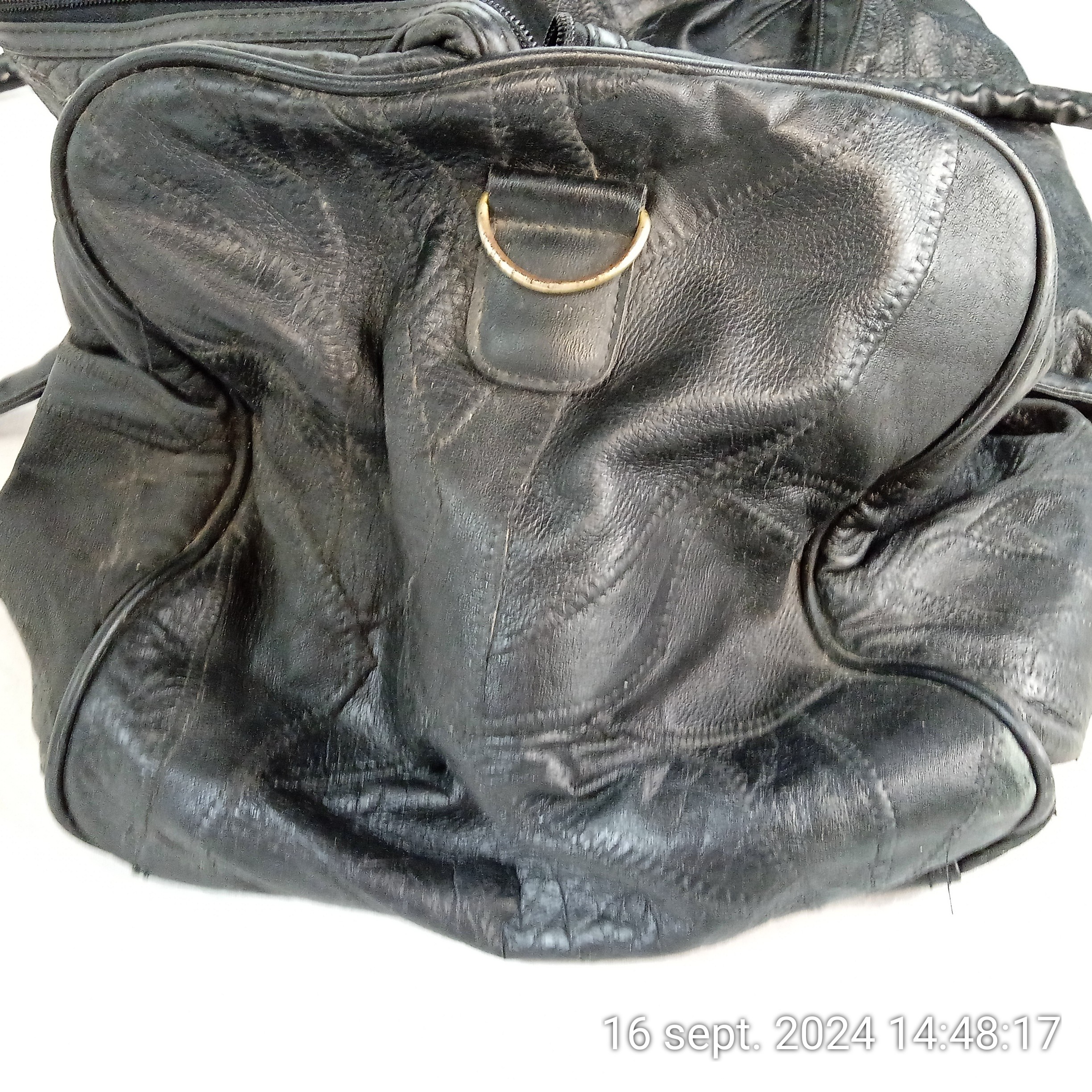 Sac de voyage STELTMAN en cuir noir Bon état - Vue 7 - 
