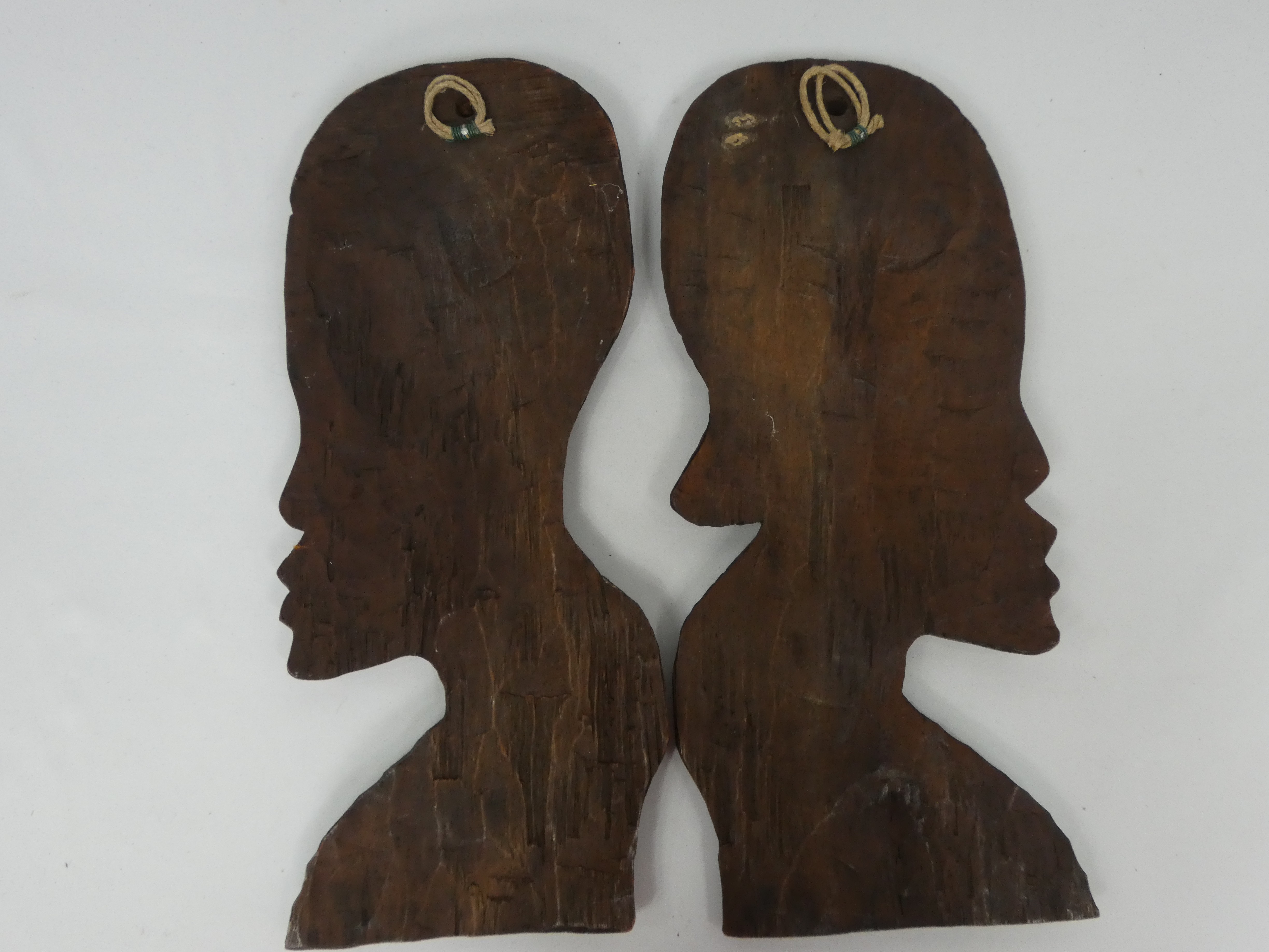 Paire de profiles en bois exotique africain - Photo 5