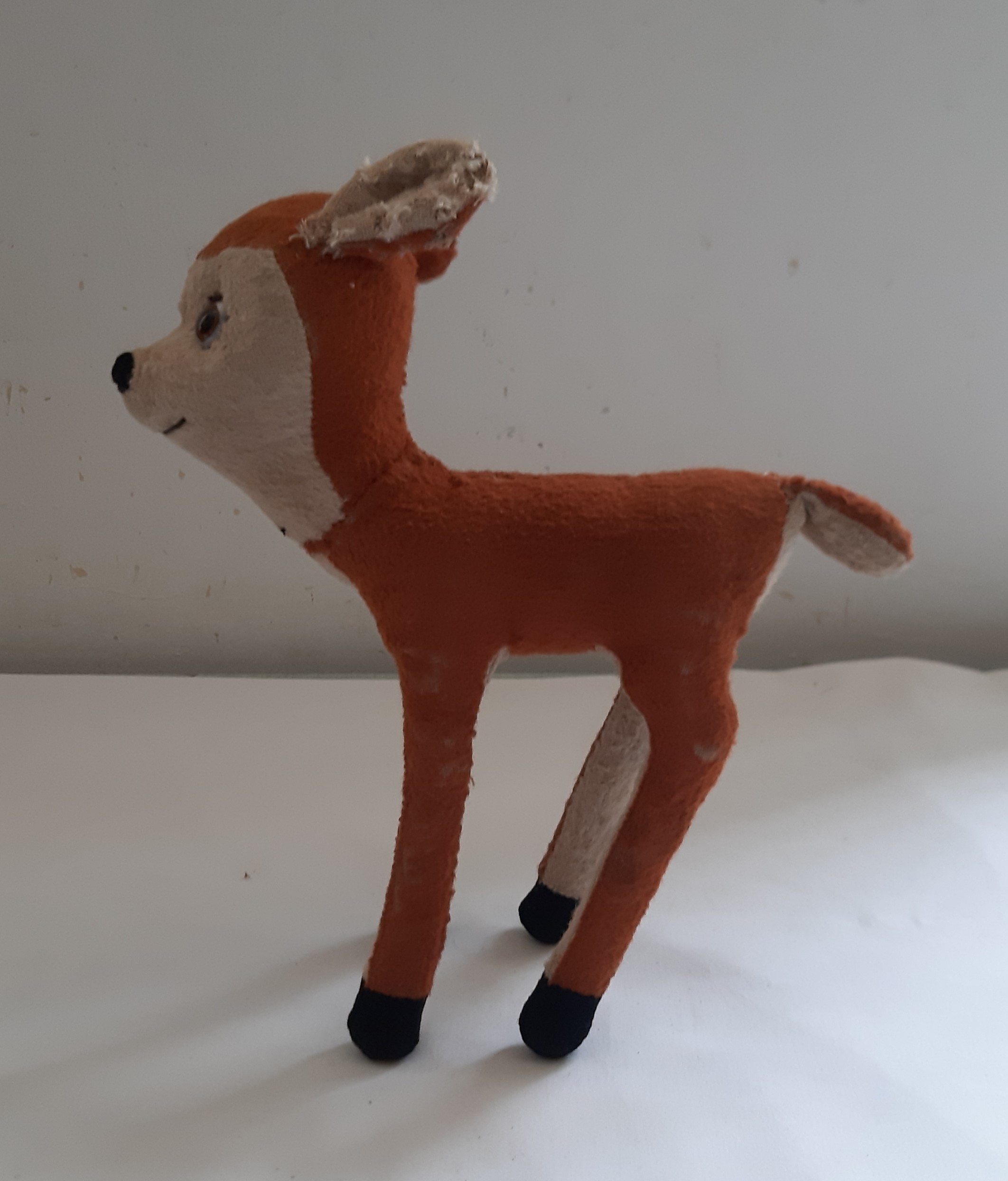 Peluche ancienne Faon Bambi, intérieur en paille - État correct - Photo 4