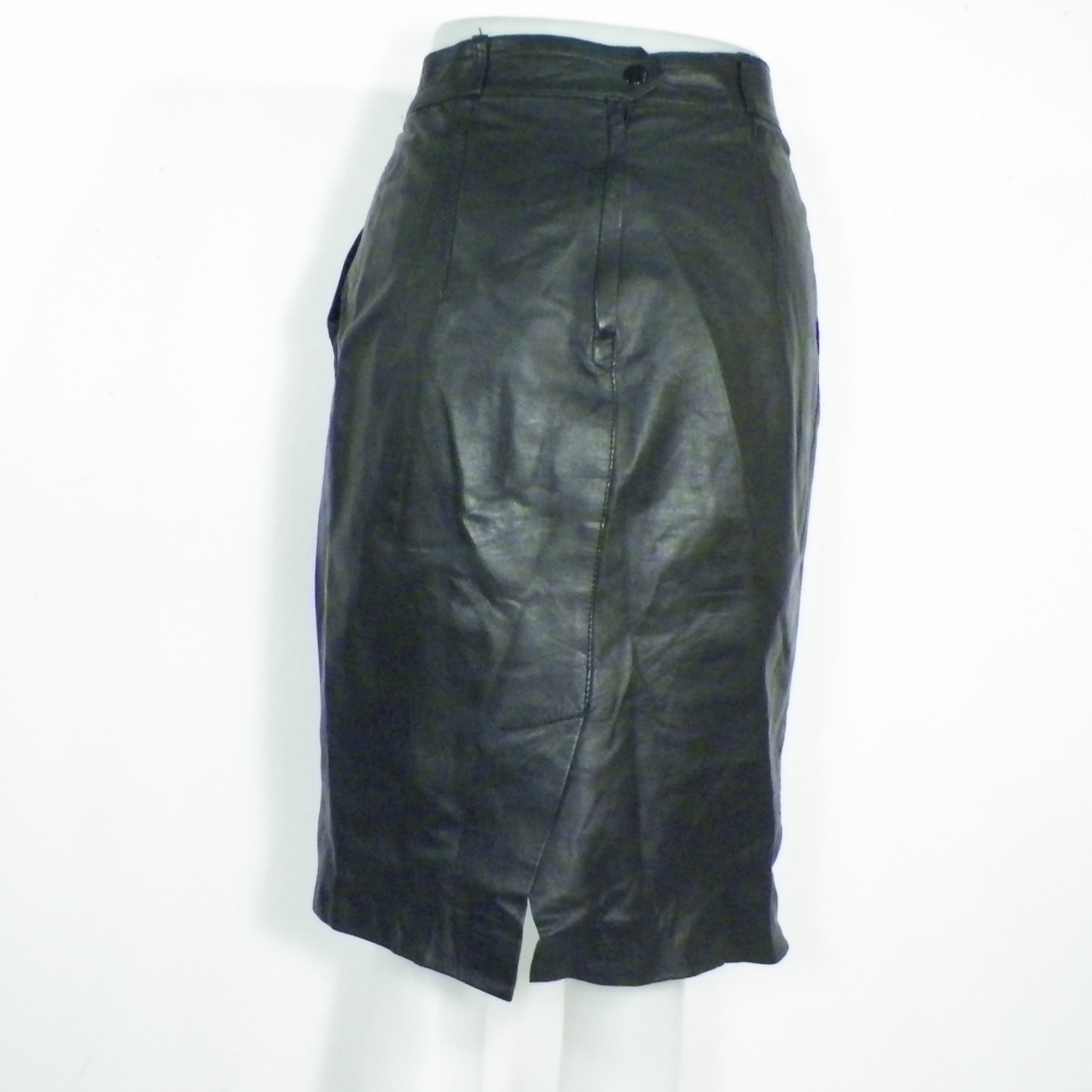 Jupe en Cuir Noire Taille Estimée 36. Bon état - Vue 3 - 