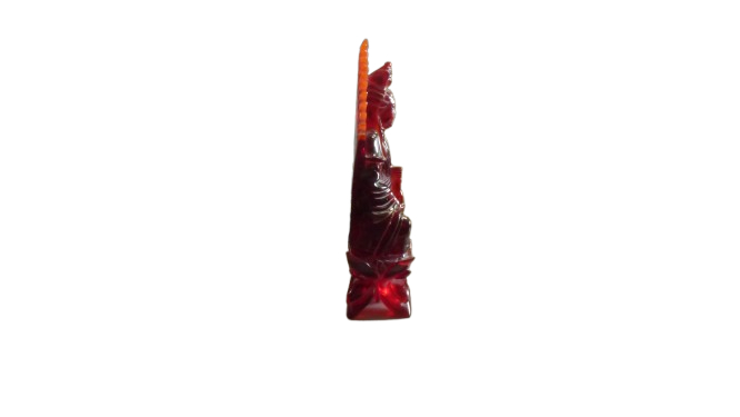 Statue de bouddha décorative couleur rouge cerise - Photo 2