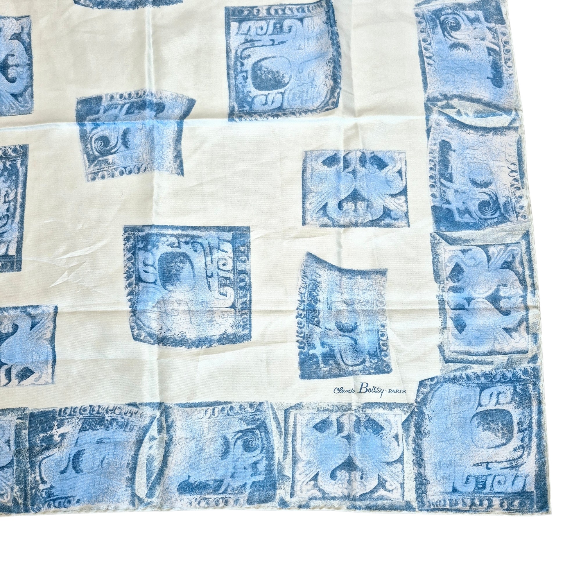 Foulard neuf vintage en soie - Claude Boissy Paris - Photo 2