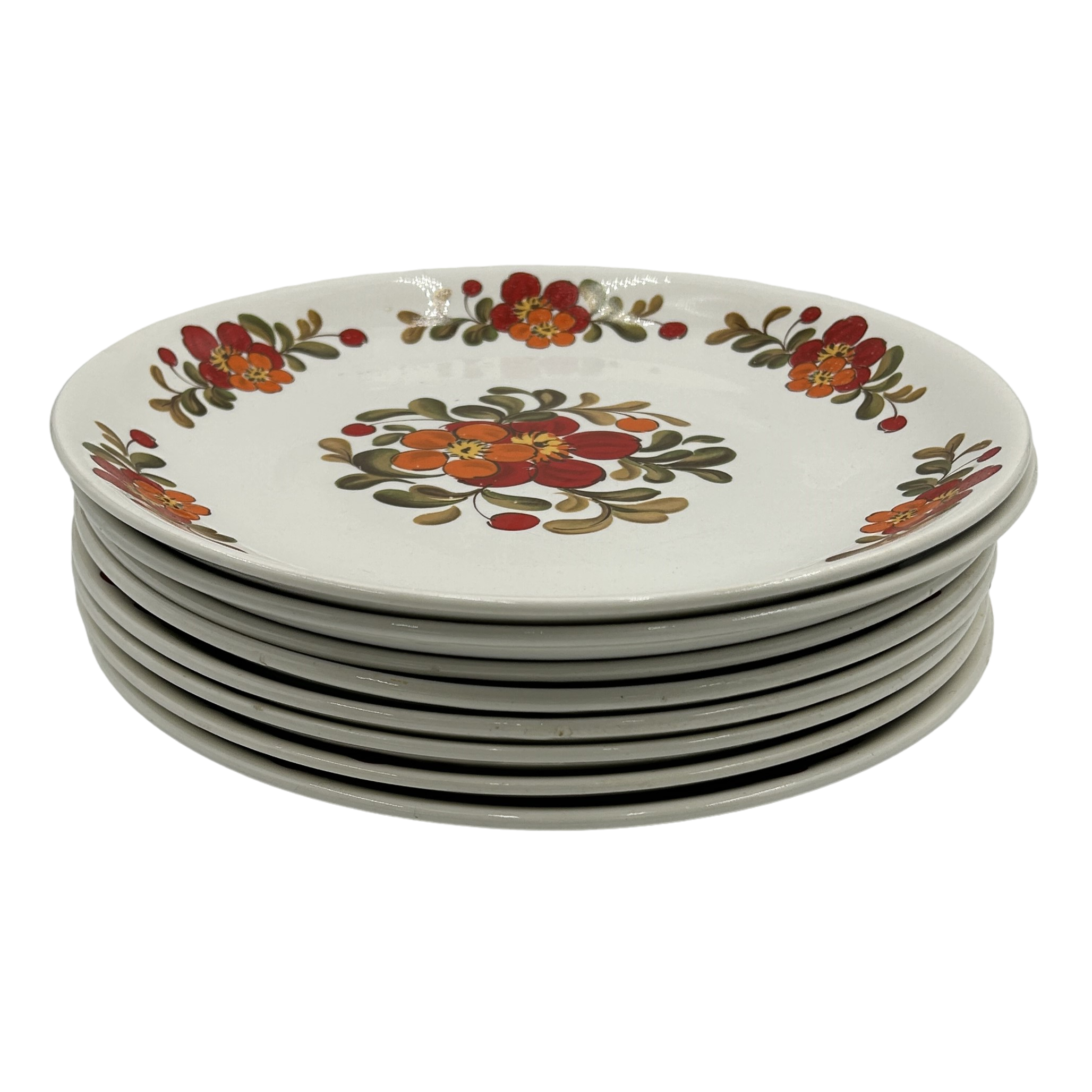 Assiettes plates à fleurs du Moulin des loups - Arts de la table