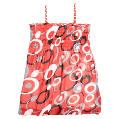 Robe rouge imprimée noir ,blanche et grise - Fille - Taille 2 ans - Photo 1