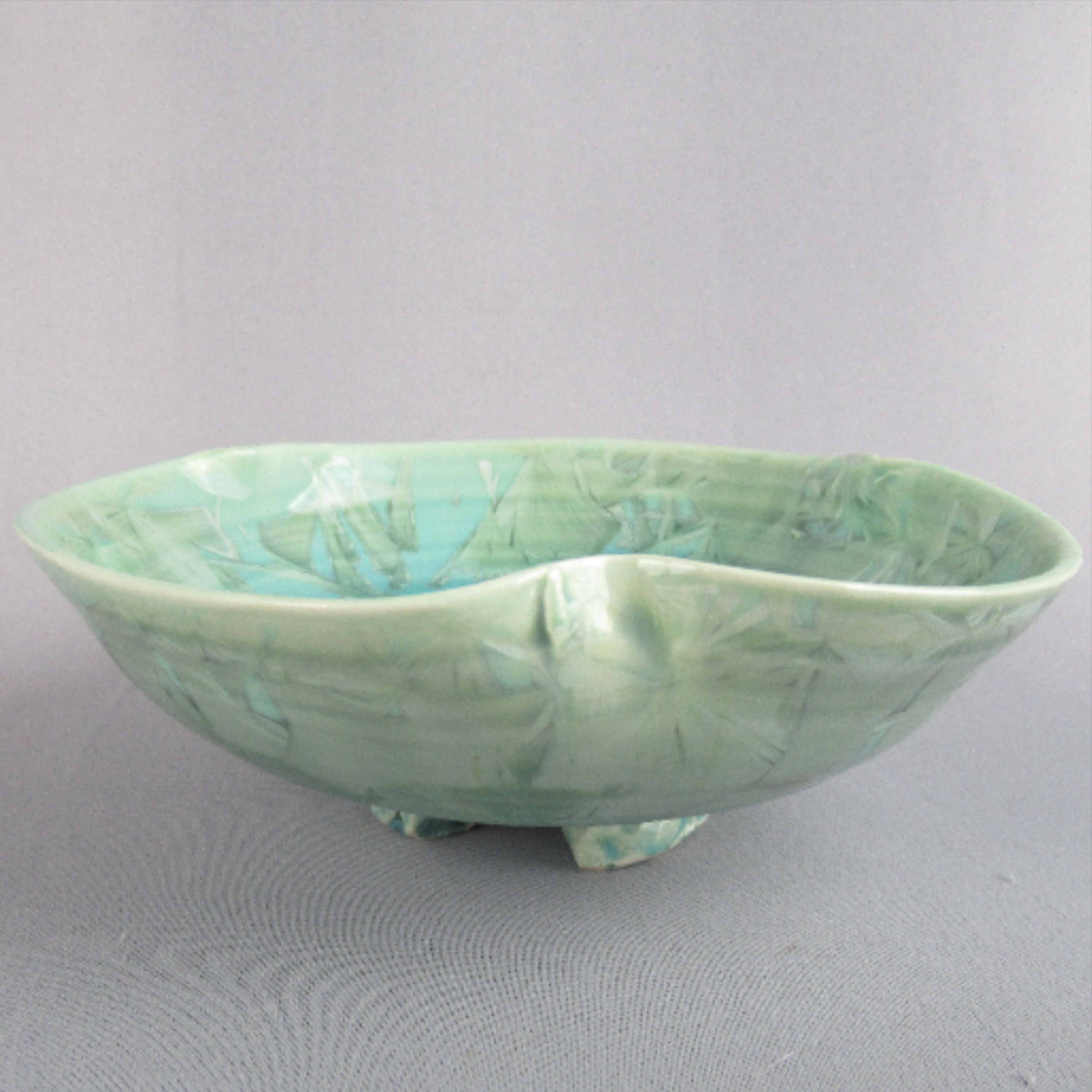 Coupelle en céramique émaillée, finition cristallisée bleu turquoise - Photo 2