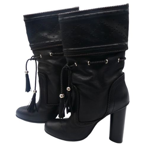 Barbara Bui Bottines noires en cuir à talons - Pointure 37 - Photo 1