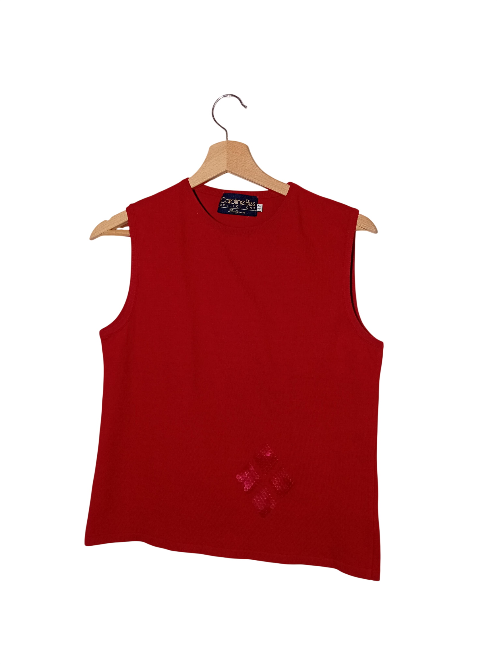 Haut Maille Sequins Rouge Caroline Biss Xl (V3588) Très bon état -  reconditionné disponible sur Label Emmaüs
