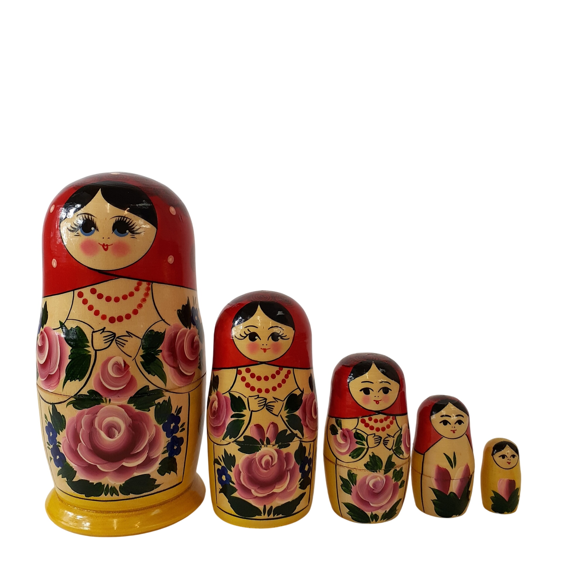 Mini Poupées Russes Emboîtables Matriochka – Peintes à La Main Par L'artiste Vinogradova (5 Pièces, 8.5 Cm)