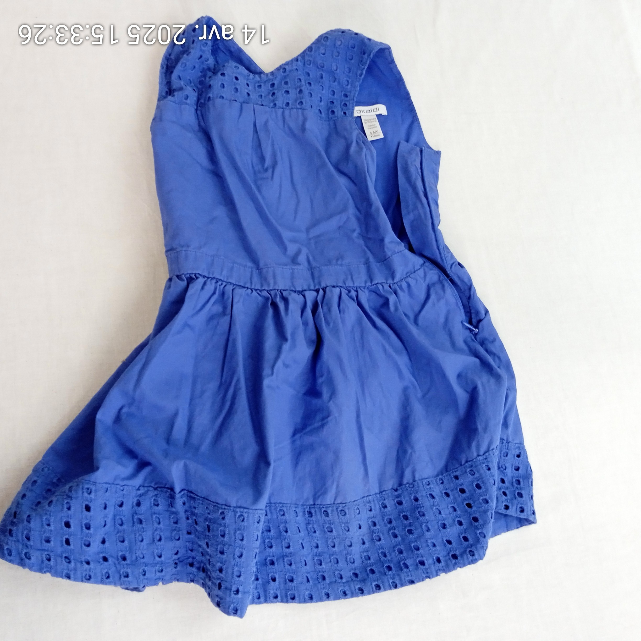 Robe bleu dentelle fille OKAÏDI taille 5 ans - Photo 3