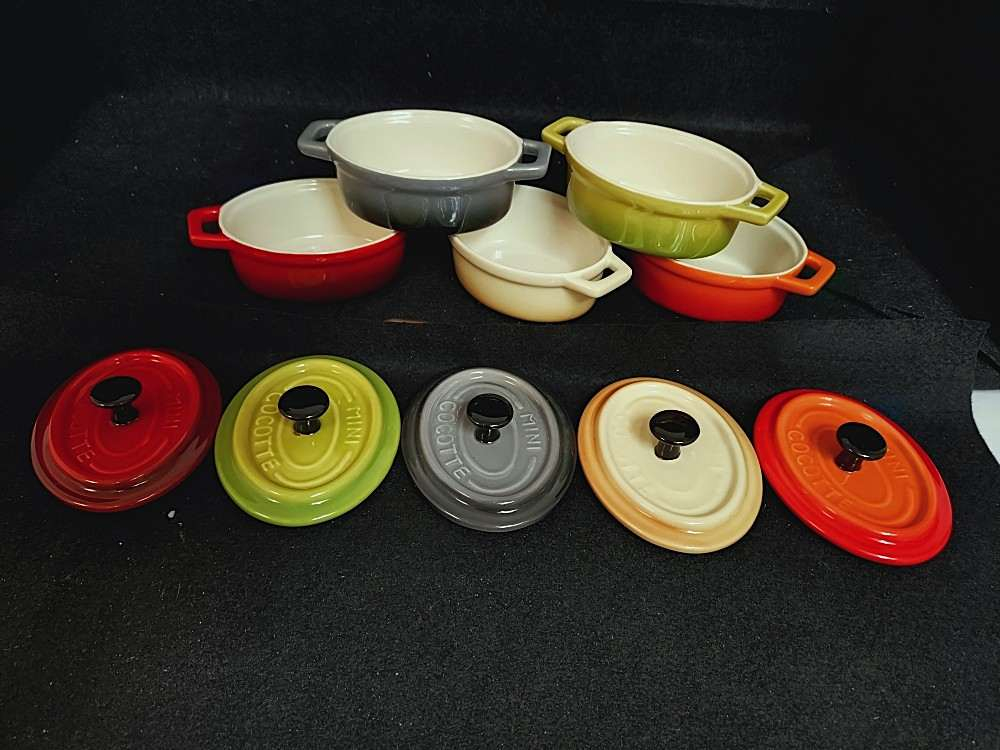5 mini cocottes colorés en céramique - Photo 4