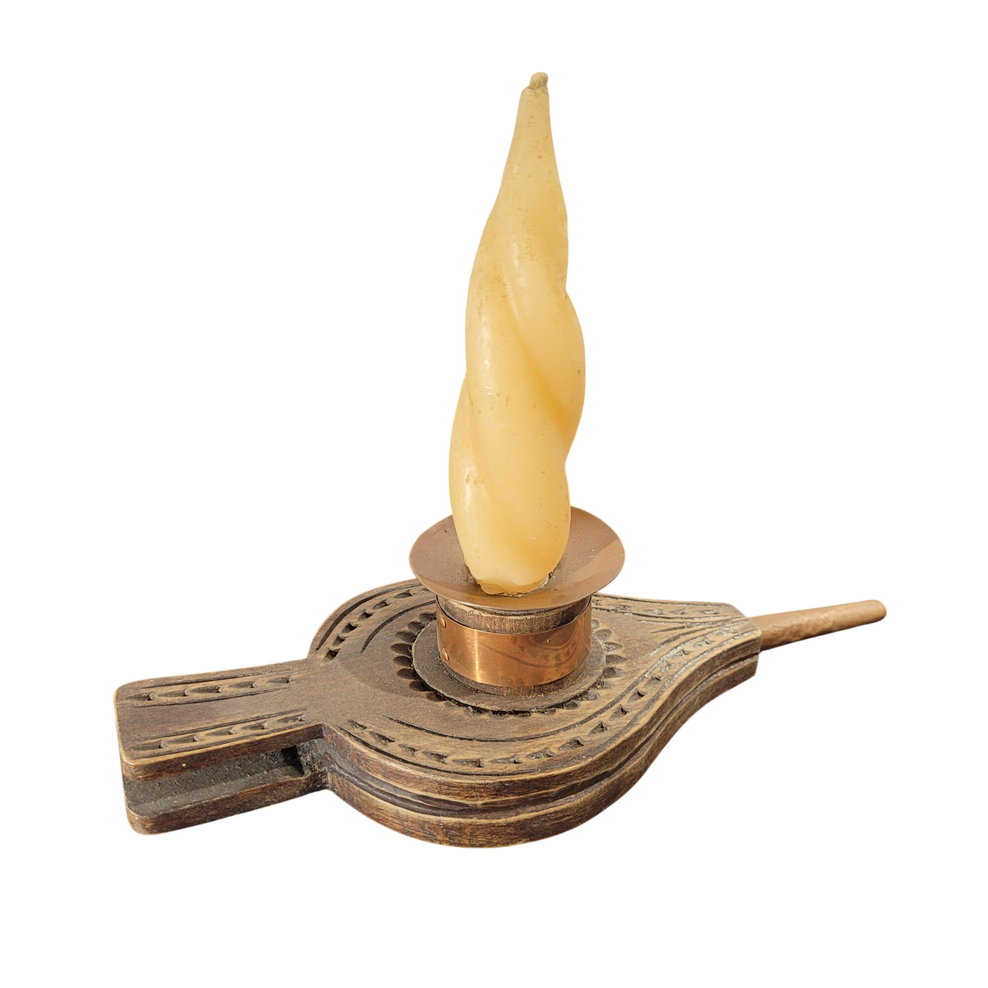 Acheter Bougeoir vintage "Soufflet de cheminée" en bois sculpté et cuivre Bon état - 14,00 € Bougeoir vintage "Soufflet de cheminée" en bois sculpté et cuivre Bon état - reconditionné disponible sur Label Emmaüs