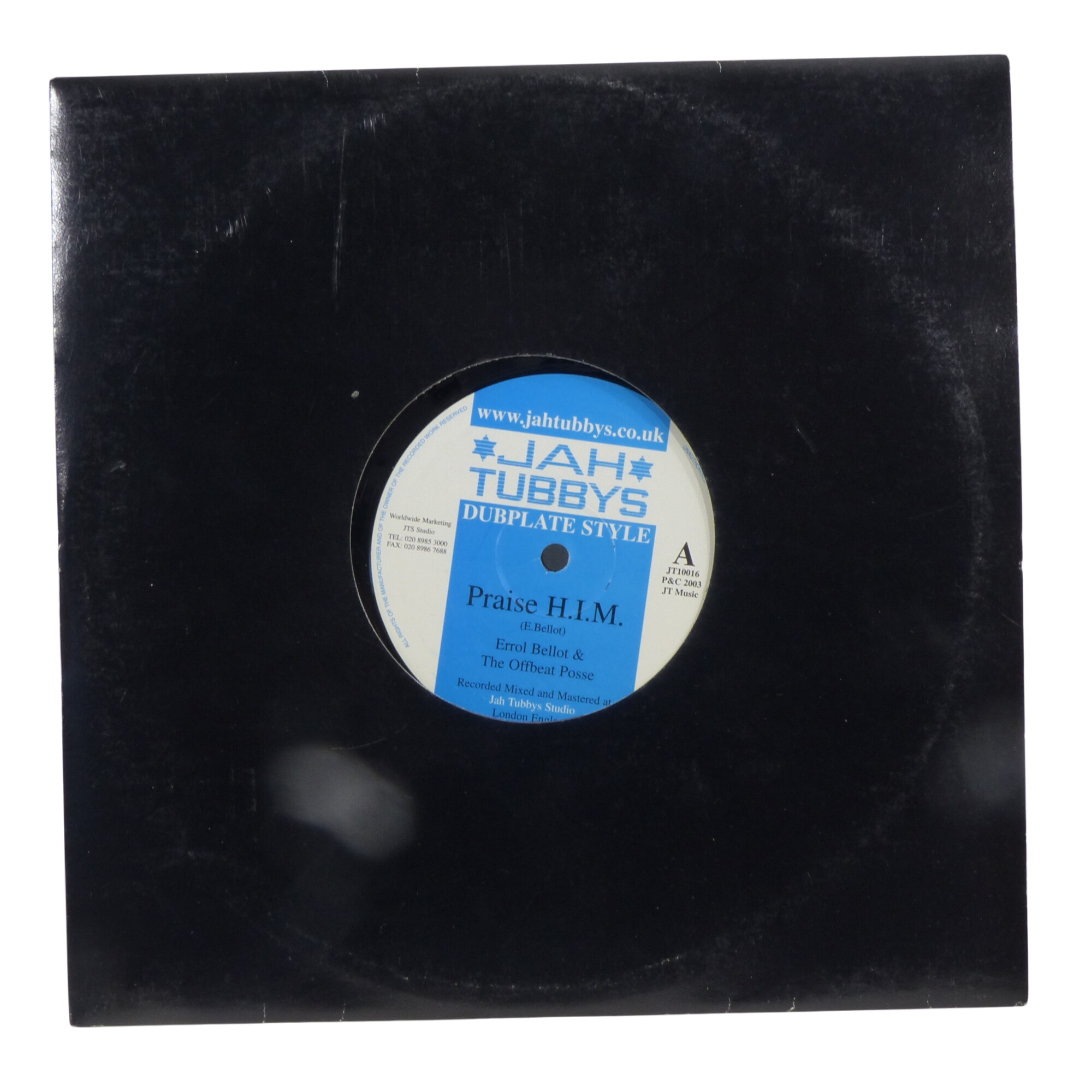 Vinyle 45T Errol Bellot & The Offbeat Posse ‎/ Praise H.I.M. New Life - Jah Tubbys 2003  -  reconditionné disponible sur Label Emmaüs