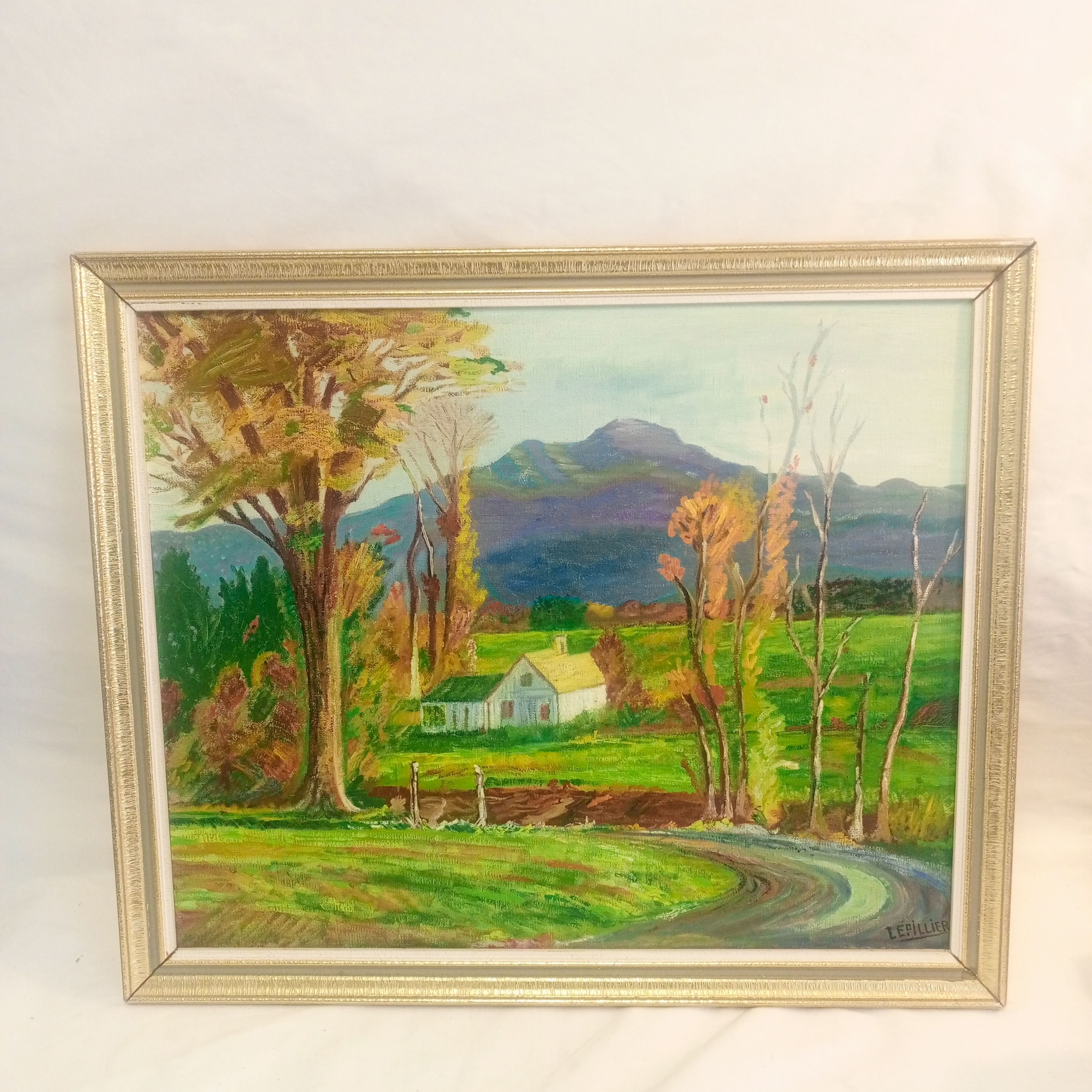 Peinture à Huile sur toile Paysage d'automne. État correct - Vue 2 - 
